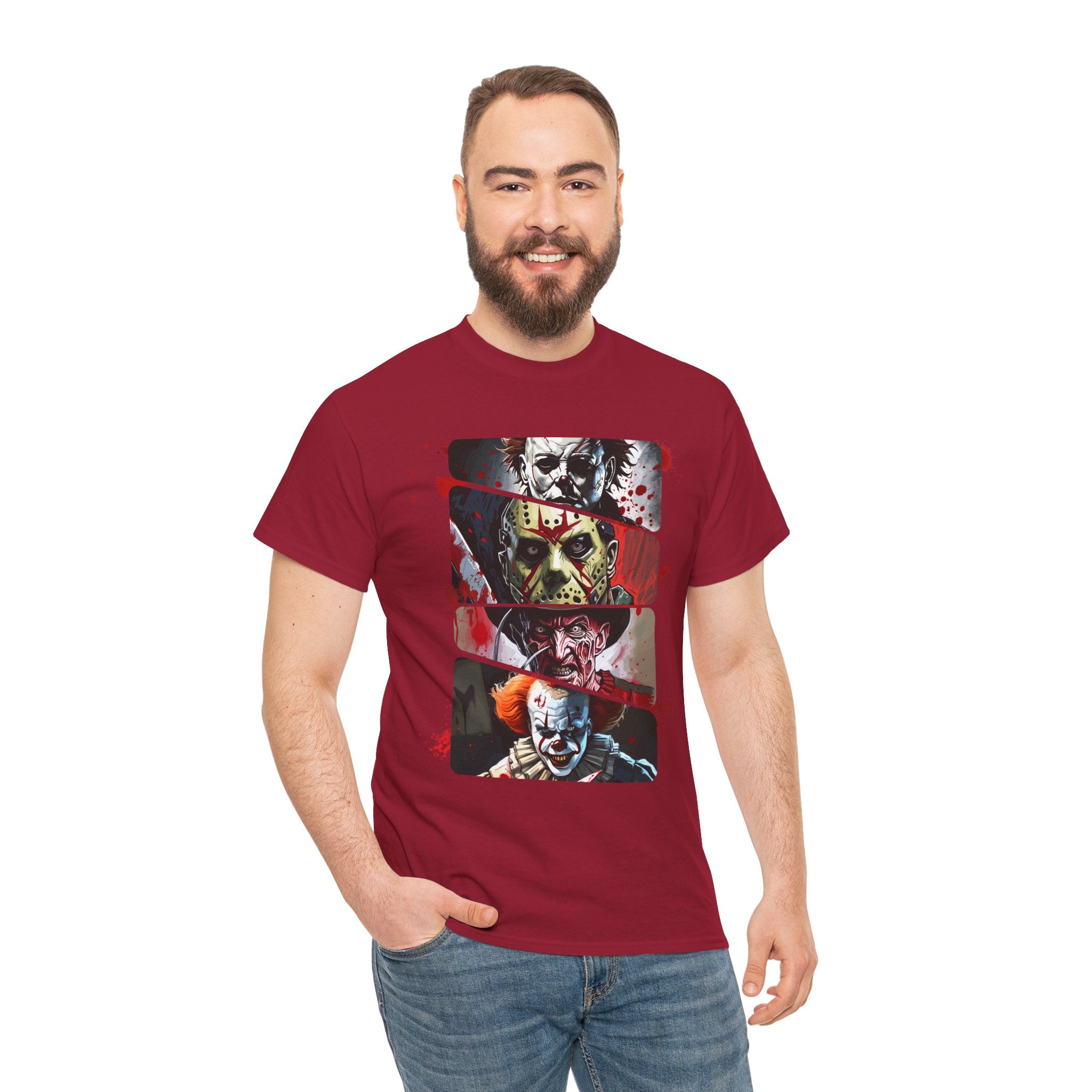 Horror Legends Horror Graphic Tee, Unisex Cotton Shirt, Halloween Costume, Horror Movie Gift, Spooky T-Shirt, Horror Fan Apparel