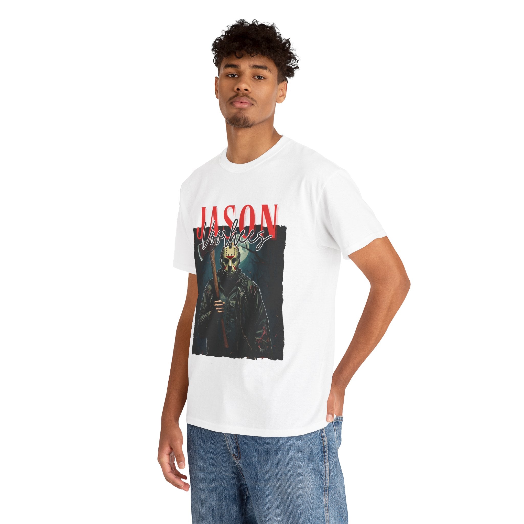 Jason Vorhees Horror Graphic Tee, Unisex Cotton Shirt, Halloween Costume, Horror Movie Gift, Spooky T-Shirt, Horror Fan Apparel