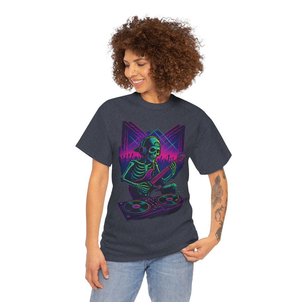 Bone Jams Rockin’ Skeleton, Tee | Loud Enough to Wake the Dead | Unisex Cotton Shirt for Music Lovers, Concerts, Halloween, Gifts