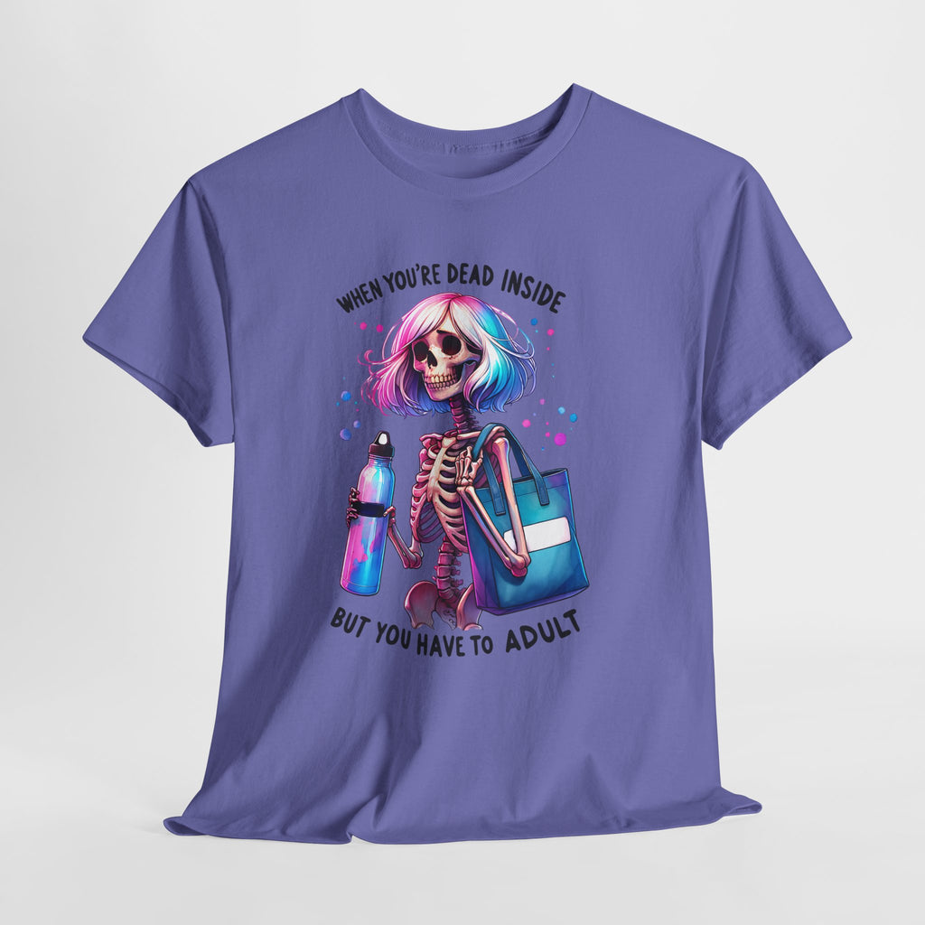 When you're dead onside, Whimsical Skeleton Tee, Funny Graphic Shirt, Perfect for Halloween, Unique Gift Idea, Casual Wear, Everyday Humor