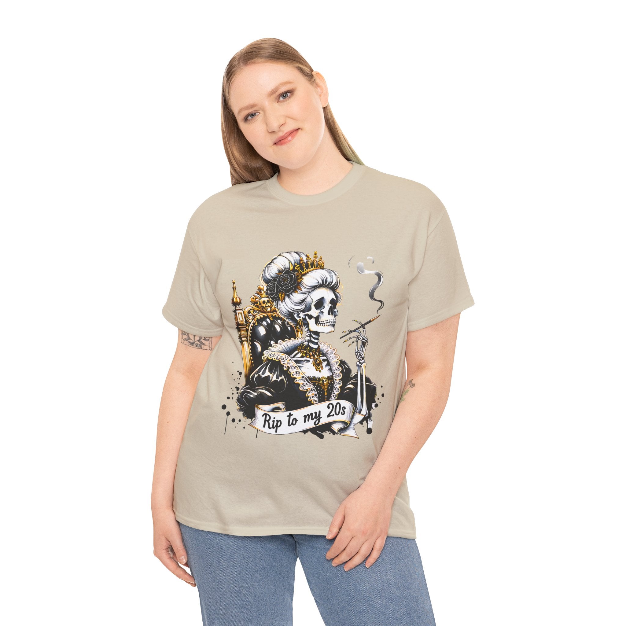 Rip to my 20s Tee, Heavy, Unisex Graphic Shirt, Birthday Gift, Casual Wear, Vintage Style, Floral Design T-shirt