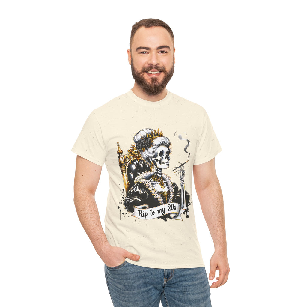 Rip to my 20s Tee, Heavy, Unisex Graphic Shirt, Birthday Gift, Casual Wear, Vintage Style, Floral Design T-shirt