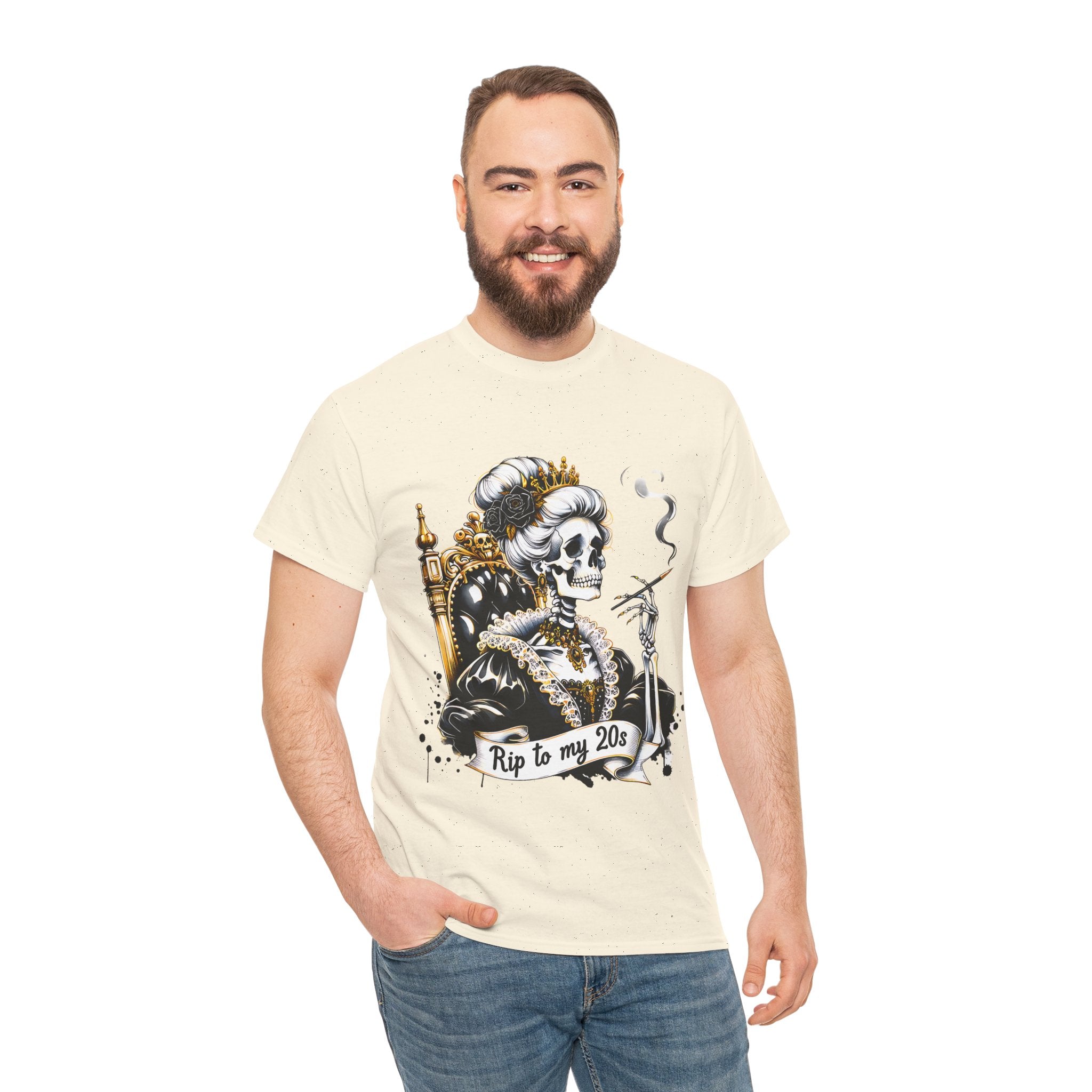 Rip to my 20s Tee, Heavy, Unisex Graphic Shirt, Birthday Gift, Casual Wear, Vintage Style, Floral Design T-shirt