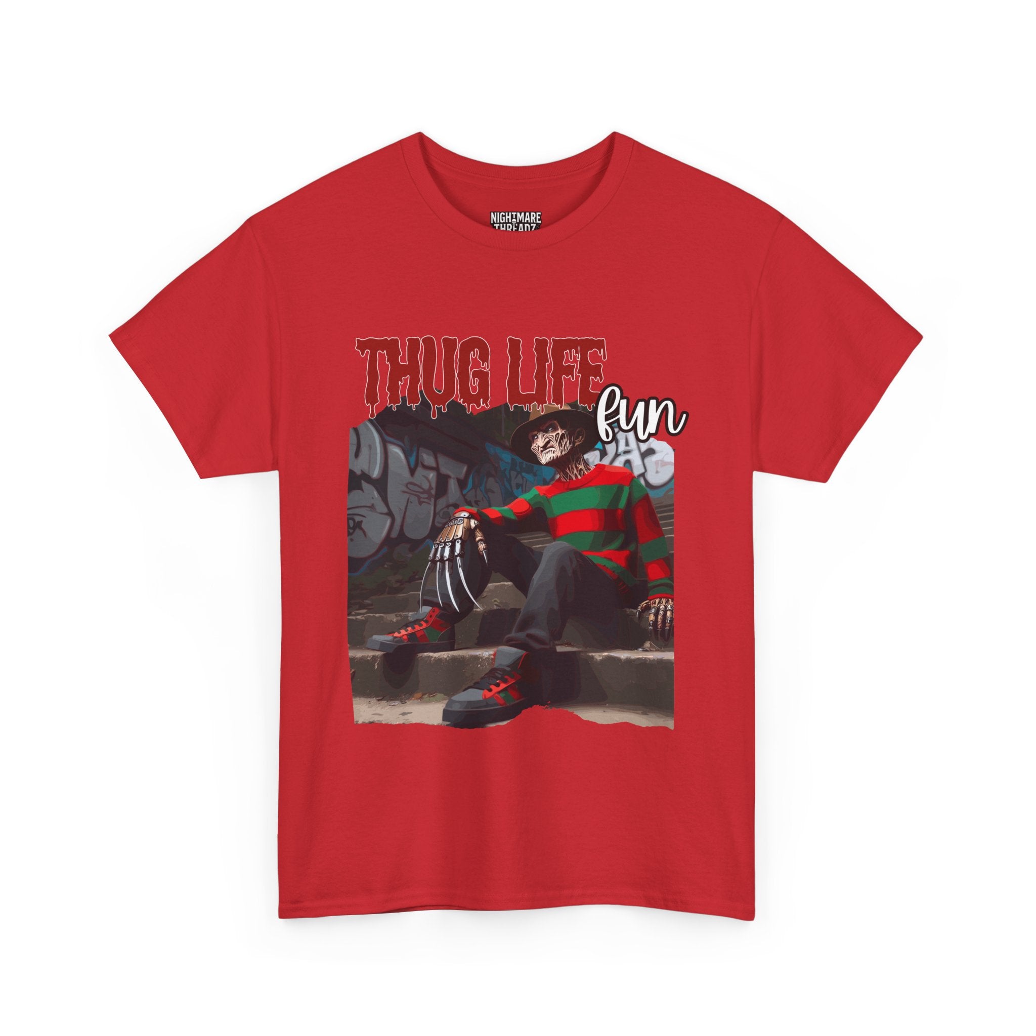 Freddie Kruger, Thug Life Tee - Horror Graphic Tee, Unisex Cotton Shirt, Halloween Costume, Horror Movie Gift