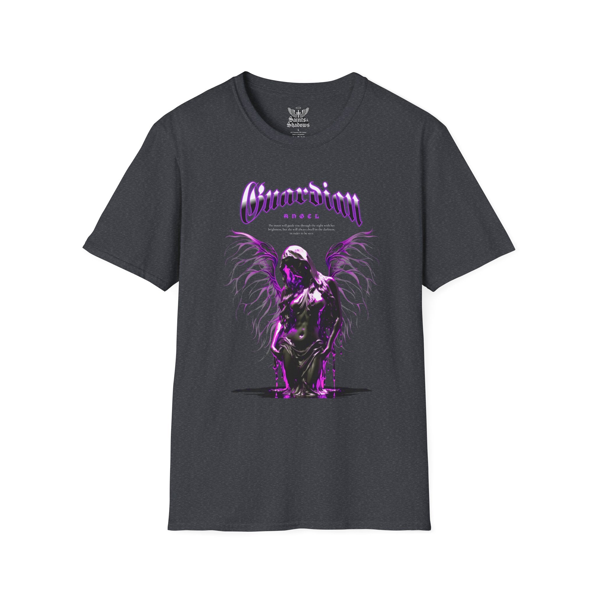 Saints and Shadows - Guardian Angel, Angelic Artwork Unisex Softstyle T-Shirt, Casual Wear