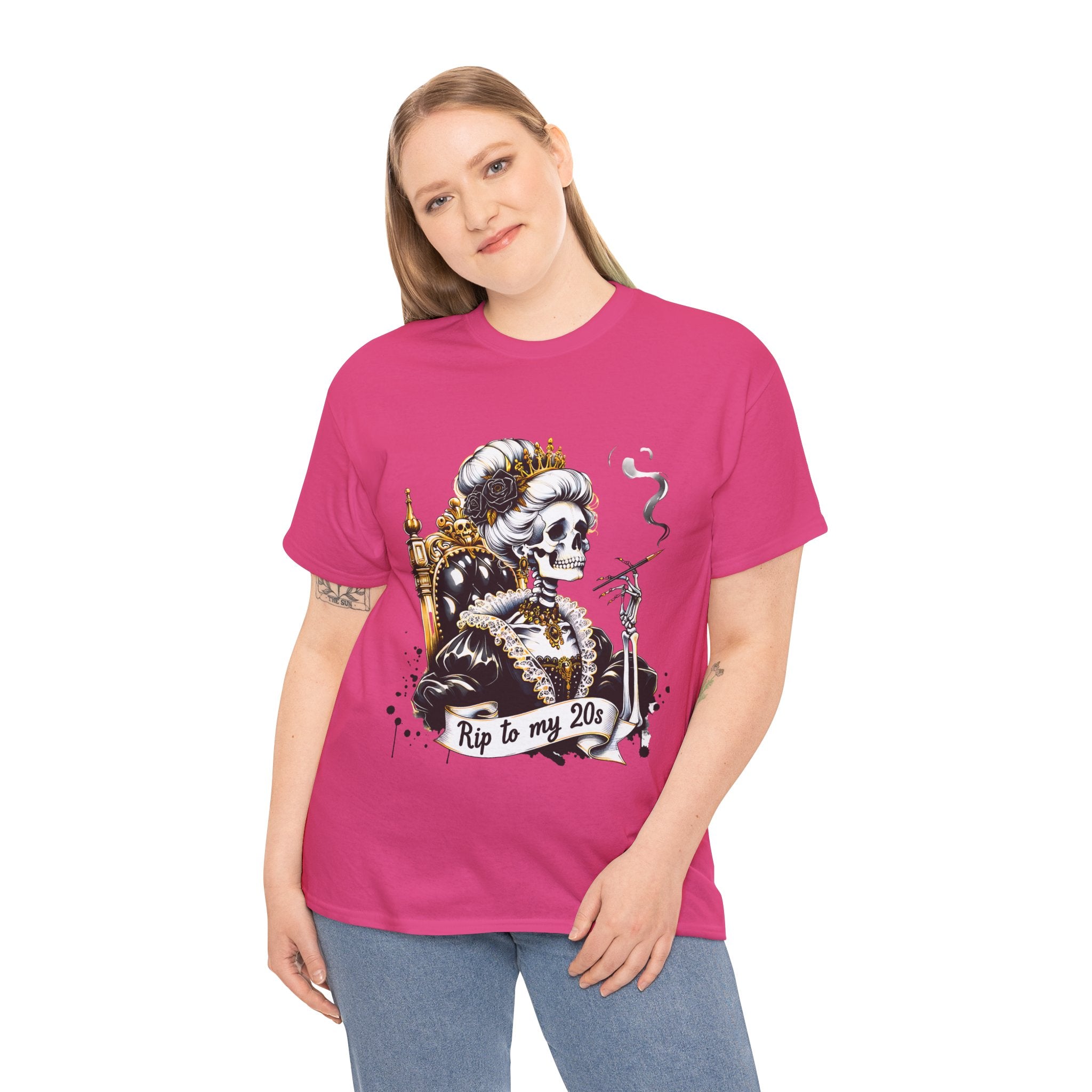 Rip to my 20s Tee, Heavy, Unisex Graphic Shirt, Birthday Gift, Casual Wear, Vintage Style, Floral Design T-shirt
