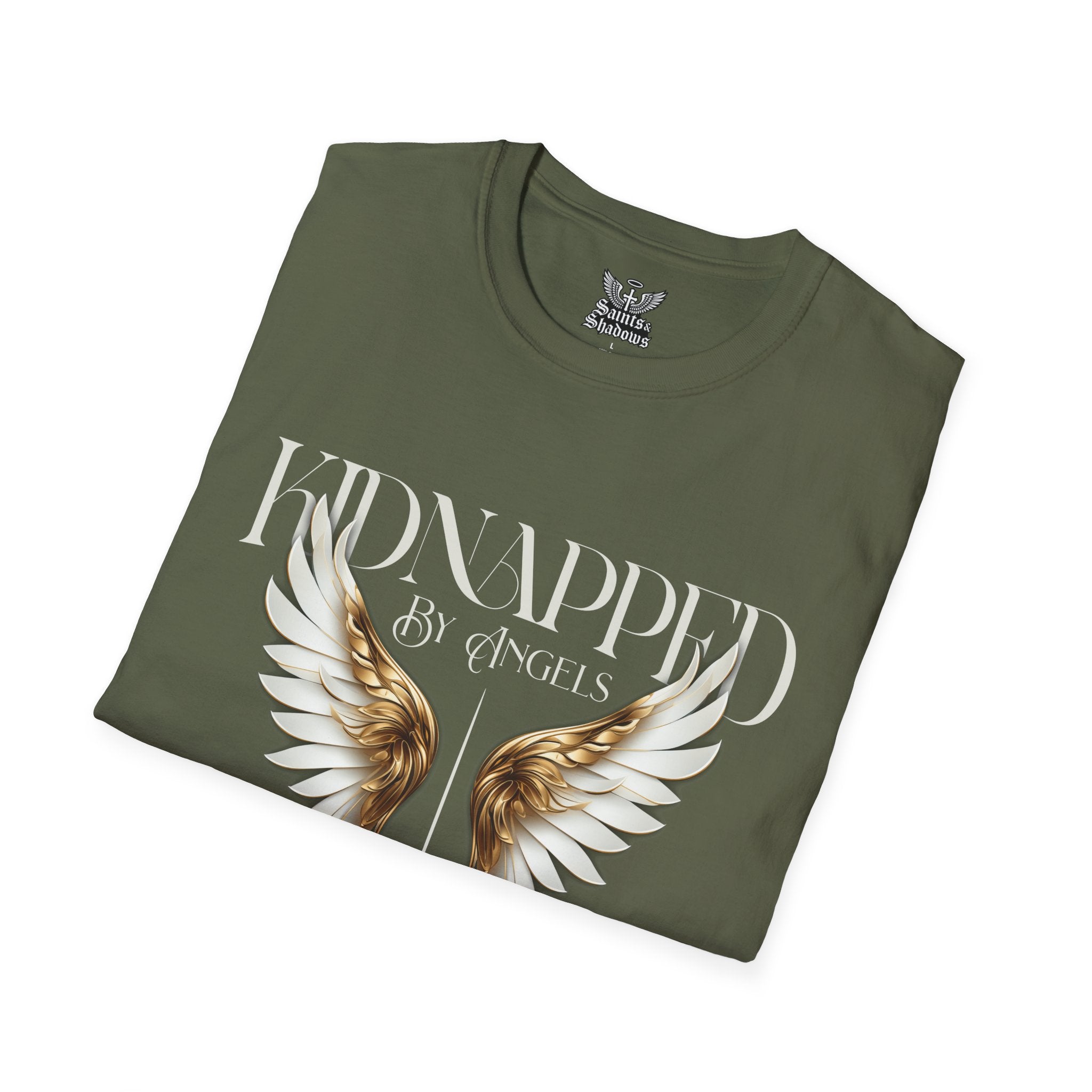 Saints and Shadows - Kidnapped, Angelic Artwork Unisex Softstyle T-Shirt, Casual Wear