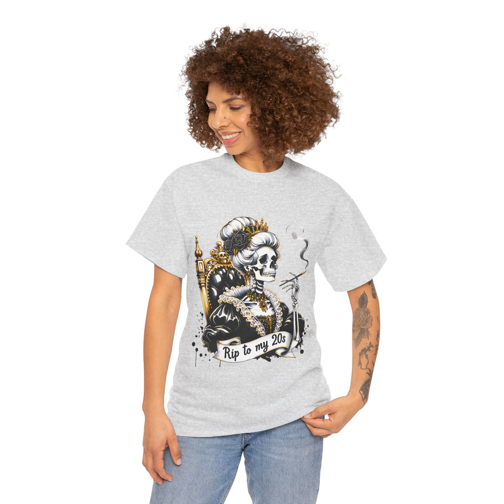 Rip to my 20s Tee, Heavy, Unisex Graphic Shirt, Birthday Gift, Casual Wear, Vintage Style, Floral Design T-shirt