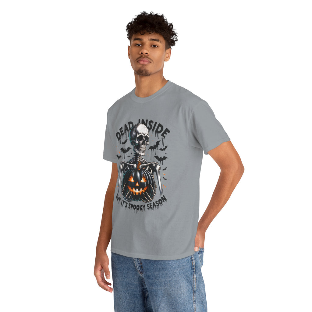 Dead Inside, Spooky Season Tee, Unisex Heavy Cotton T-Shirt, Halloween Shirt, Fun Casual Wear, Graphic Tee, Gift for Halloween Lovers