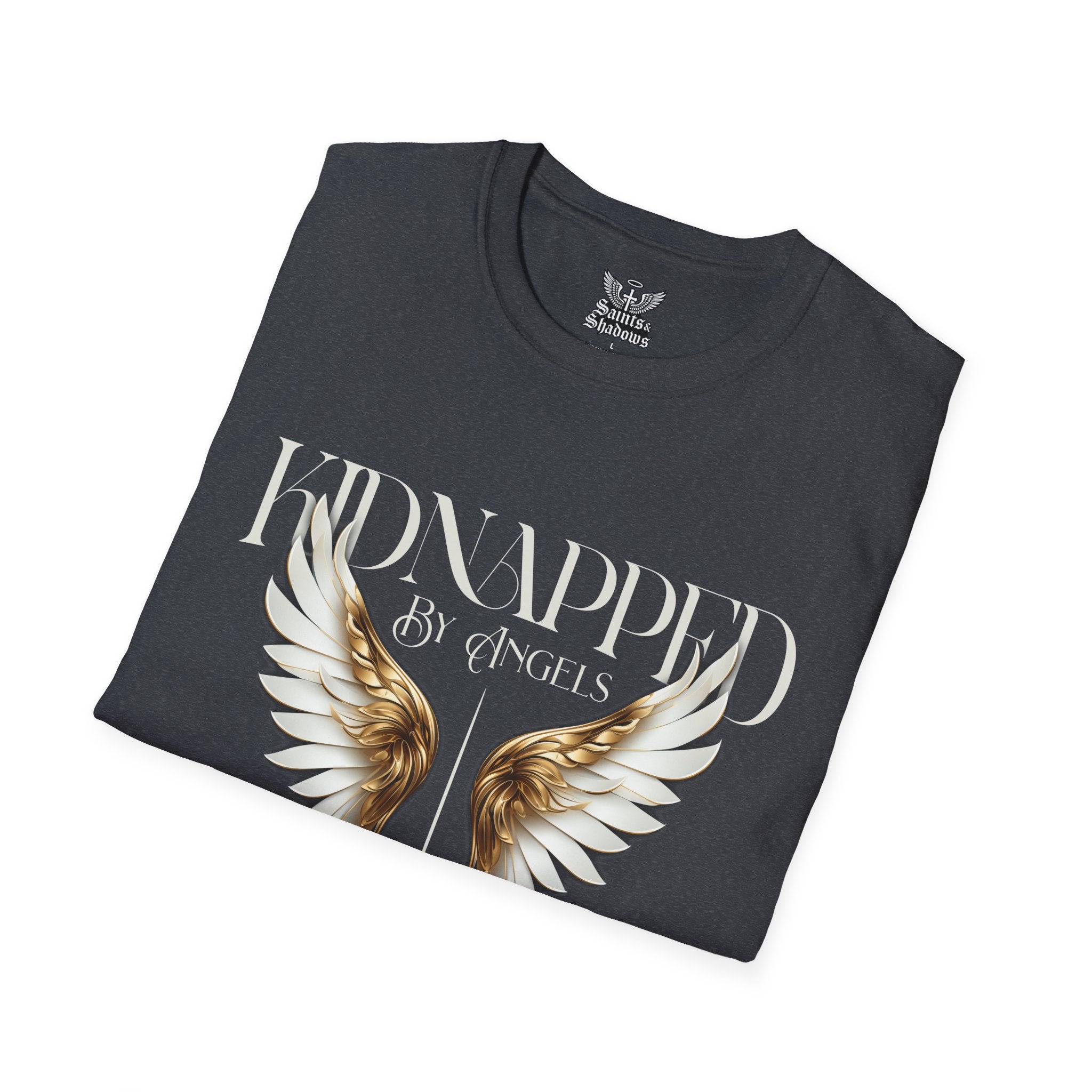 Saints and Shadows - Kidnapped, Angelic Artwork Unisex Softstyle T-Shirt, Casual Wear