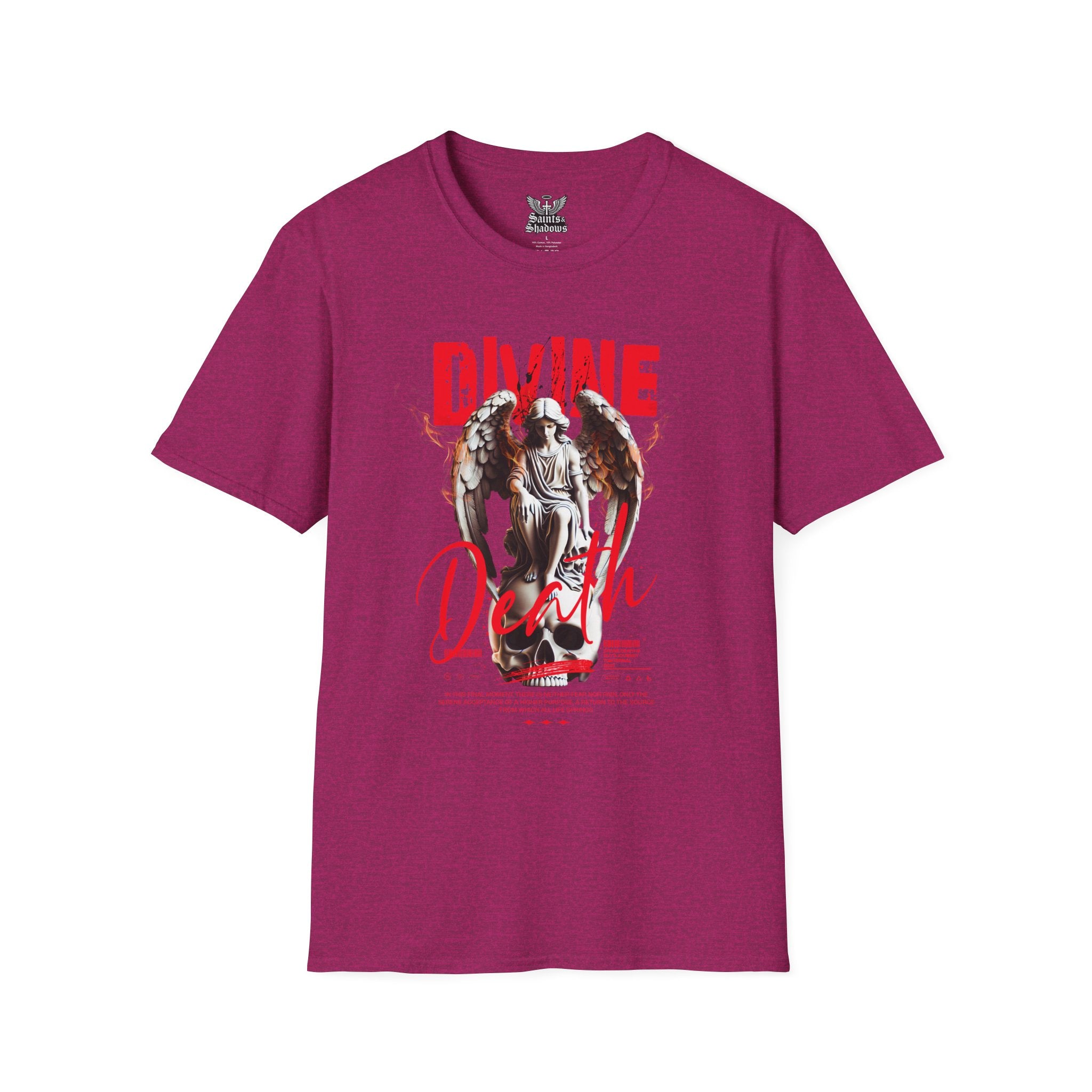 Saints and Shadows - Divine Death, Angelic Artwork Unisex Softstyle T-Shirt, Casual Wear