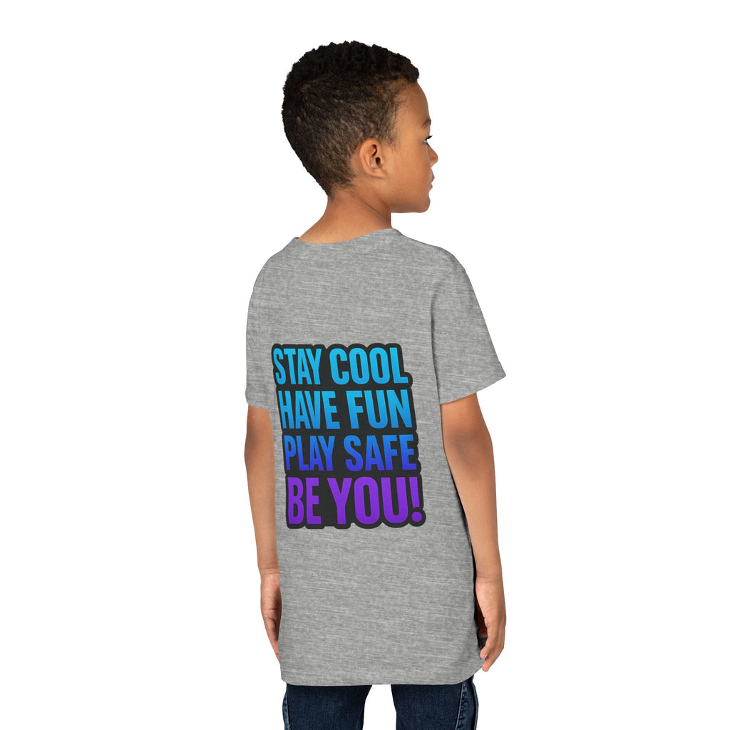 DJ KAT PAWS Paw-sitively Shredding, Skateboarding Youth Tee | Fun Summer Shirt, Motivational Kids T-Shirt, Birthday Gift for Boys & Girls