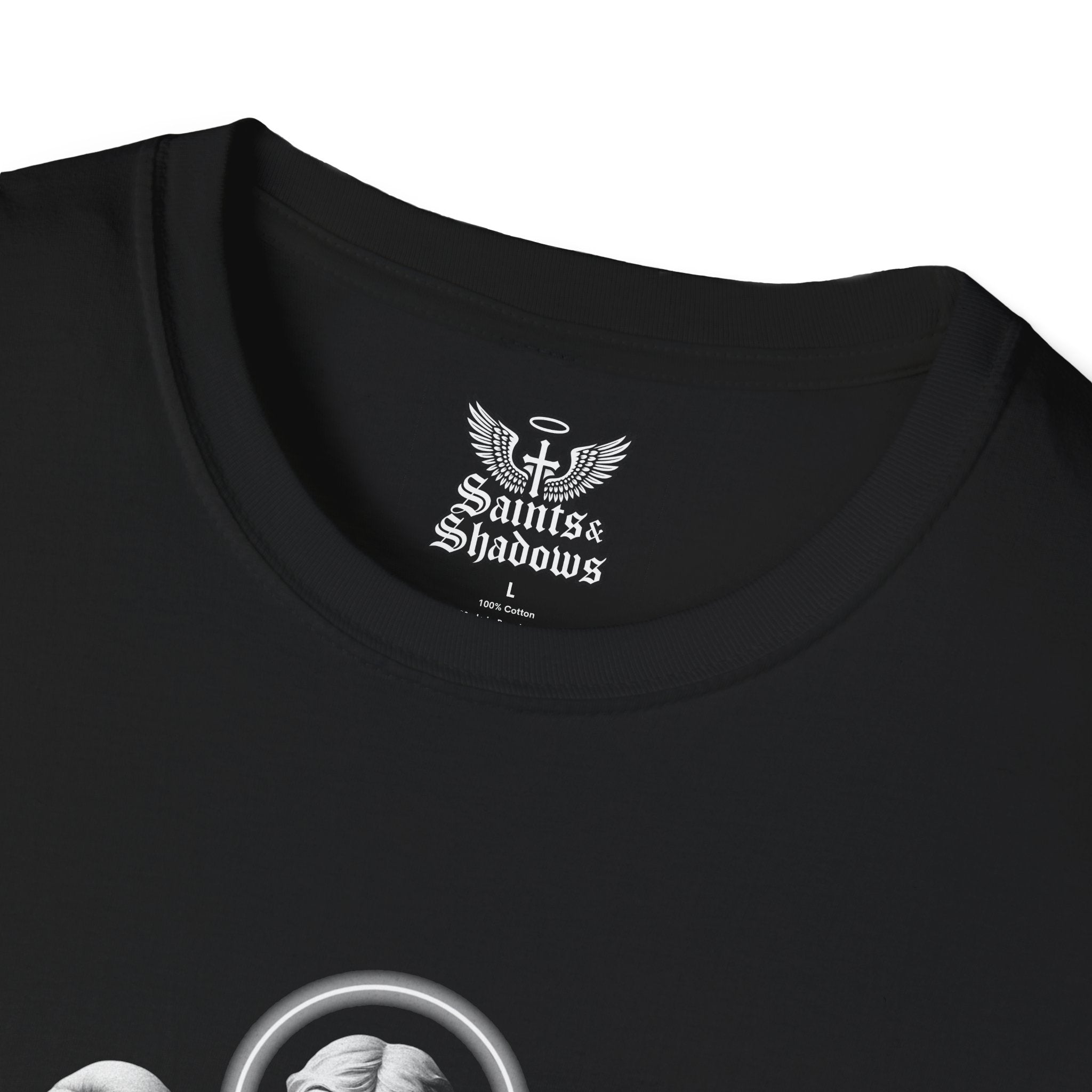 Saints and Shadows - Pensive, Angelic Artwork Unisex Softstyle T-Shirt, Casual Wear