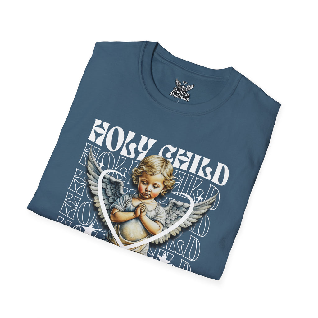Saints and Shadows - Holy Child, Angelic Artwork Unisex Softstyle T-Shirt, Casual Wear