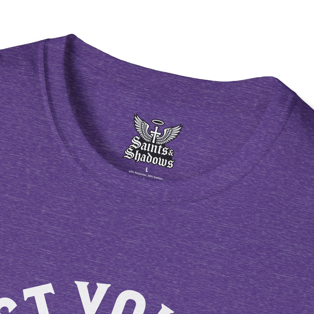 Saints and Shadows - Protect Your Peace, Angelic Artwork Unisex Softstyle T-Shirt, Casual Wear
