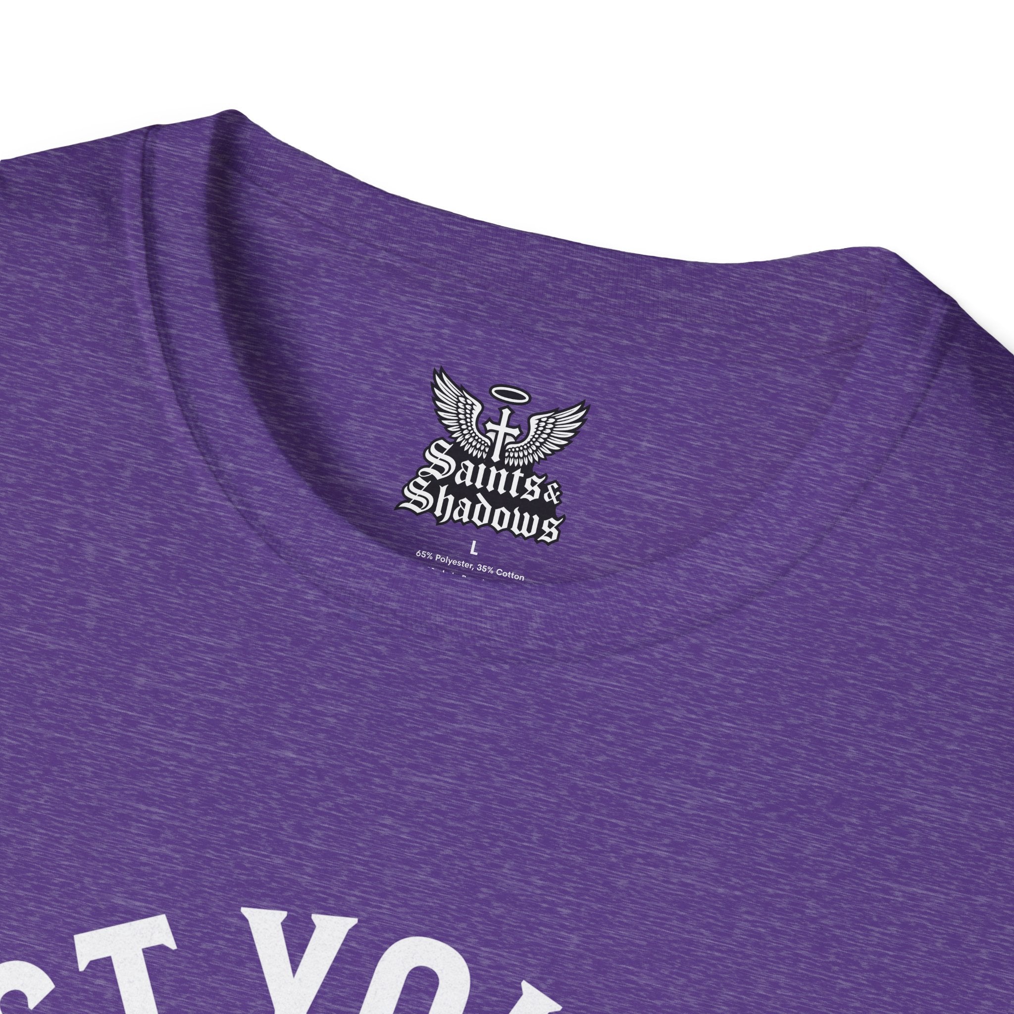 Saints and Shadows - Protect Your Peace, Angelic Artwork Unisex Softstyle T-Shirt, Casual Wear