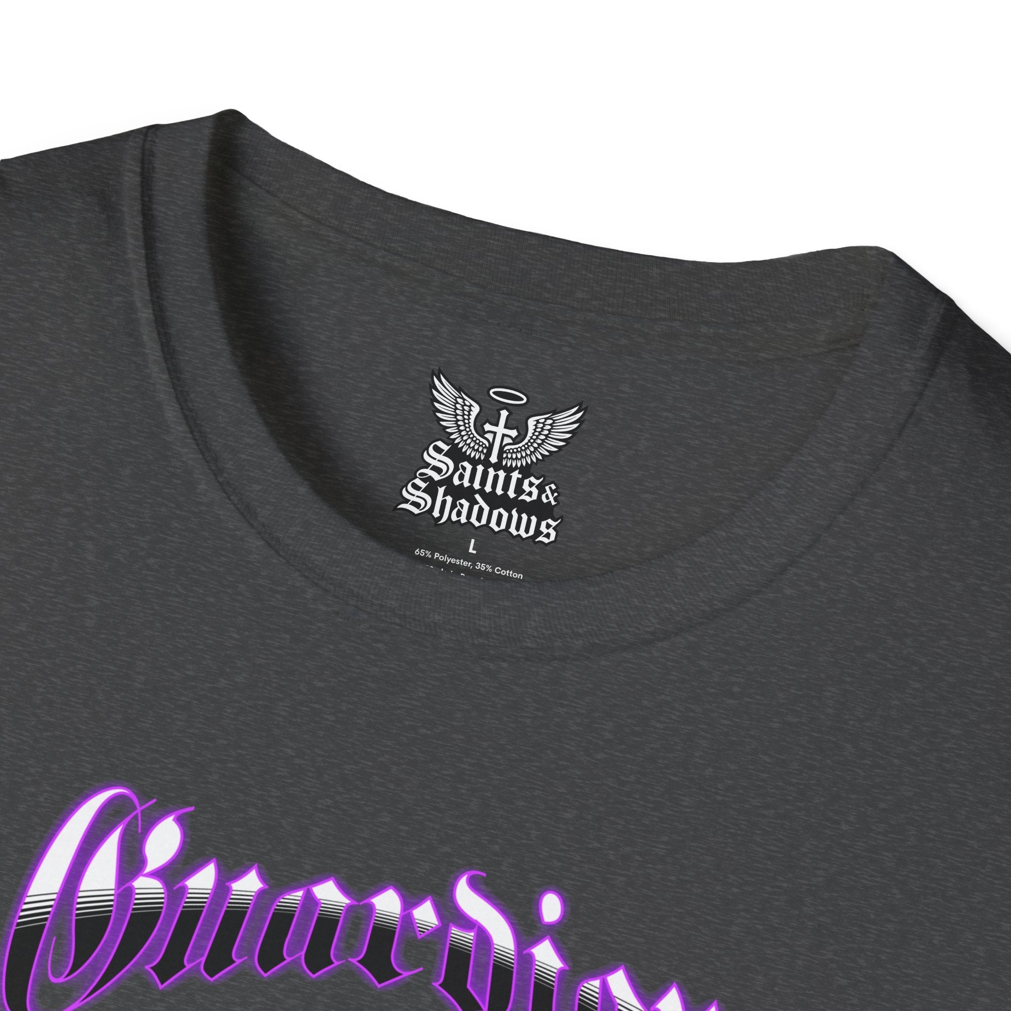 Saints and Shadows - Guardian Angel, Angelic Artwork Unisex Softstyle T-Shirt, Casual Wear