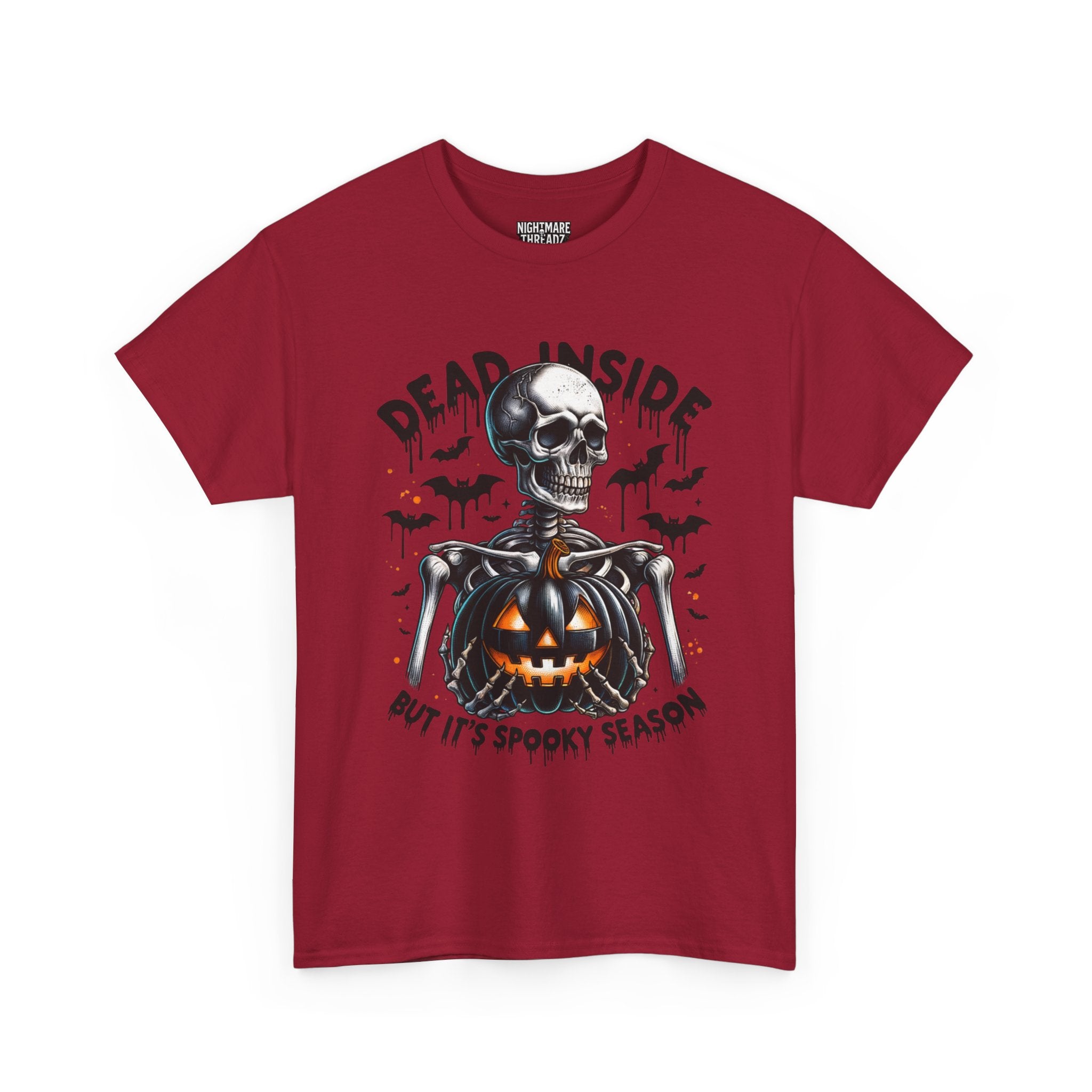 Dead Inside, Spooky Season Tee, Unisex Heavy Cotton T-Shirt, Halloween Shirt, Fun Casual Wear, Graphic Tee, Gift for Halloween Lovers