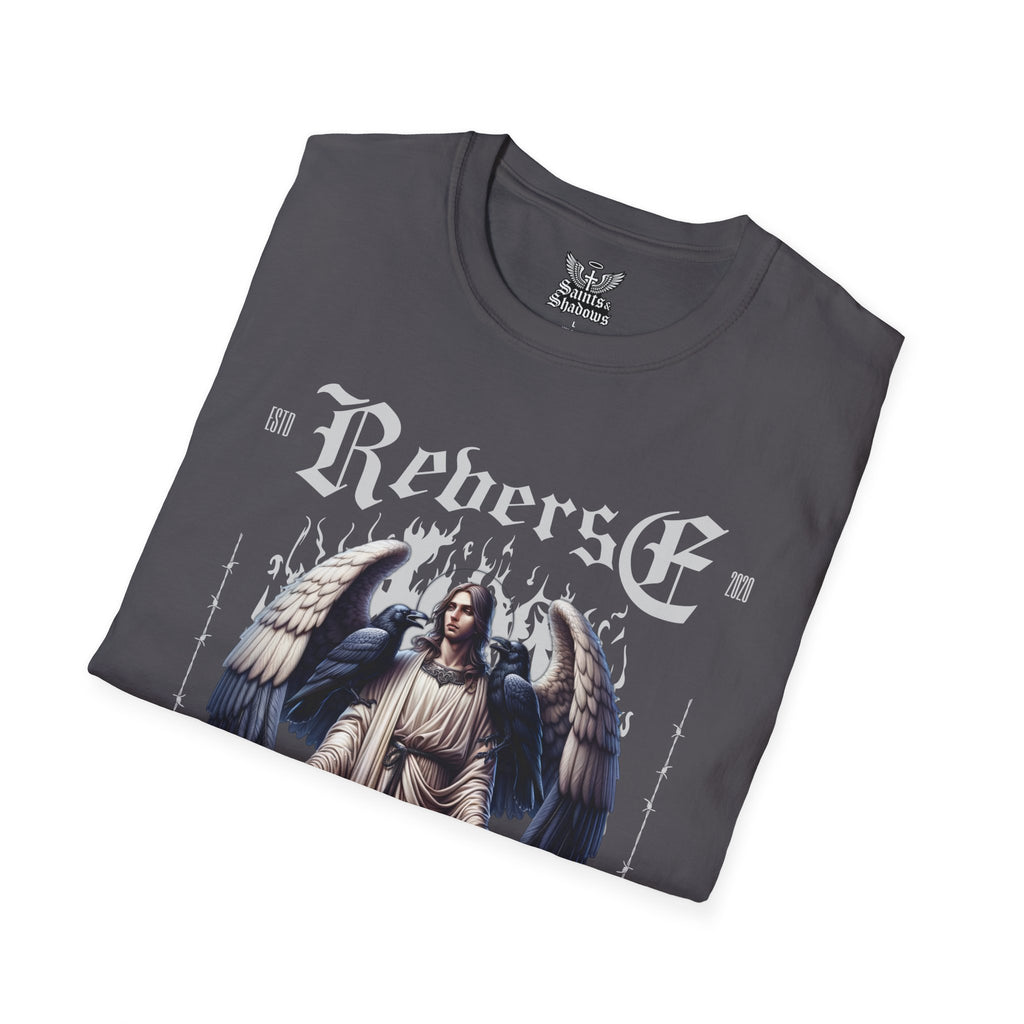 Saints and Shadows - Reverse Centuria, Angelic Artwork Unisex Softstyle T-Shirt, Casual Wear
