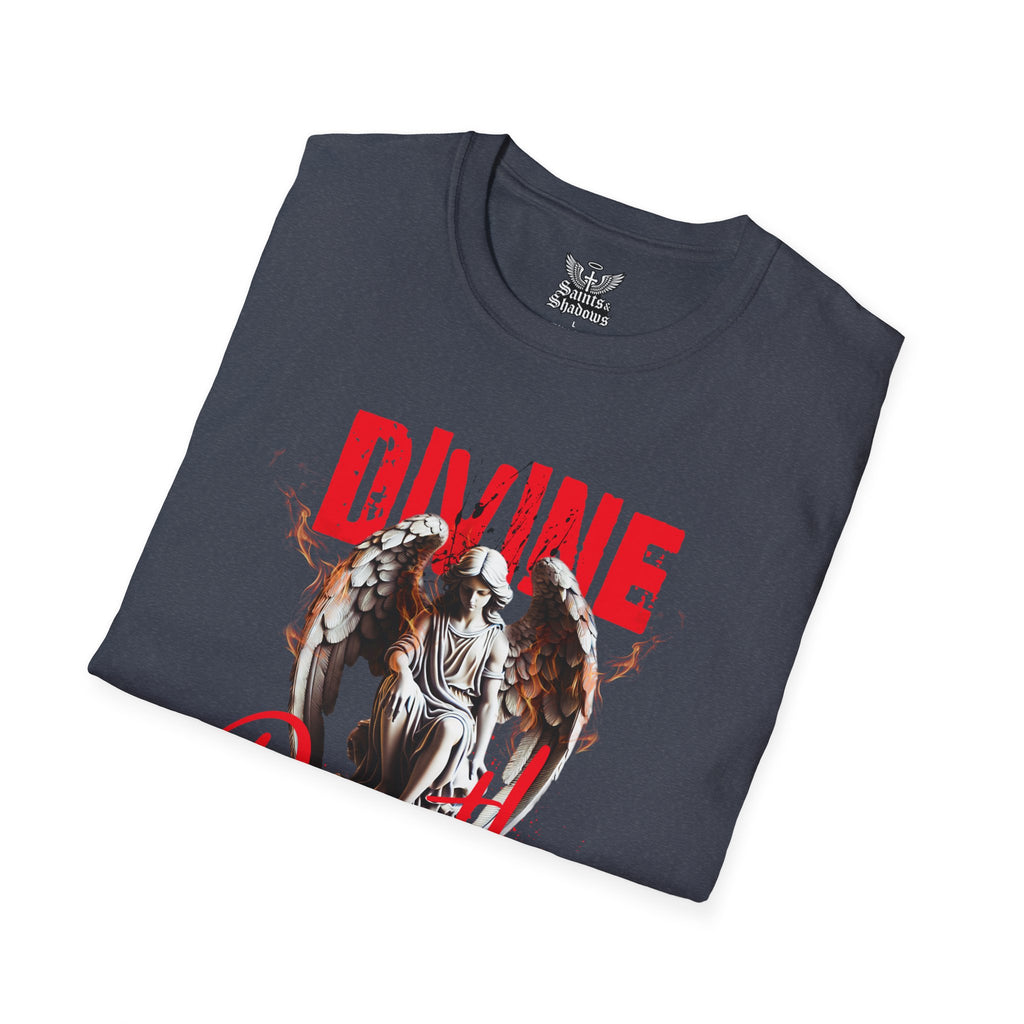 Saints and Shadows - Divine Death, Angelic Artwork Unisex Softstyle T-Shirt, Casual Wear