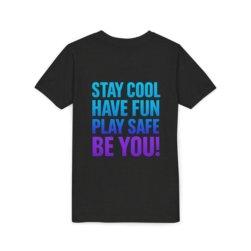 DJ KAT PAWS Paw-Sitive Waves Only, Youth Tee | Kids Surfing T-Shirt, Fun Cat Graphic Top, Summer Apparel, Gifts for Animal Lovers