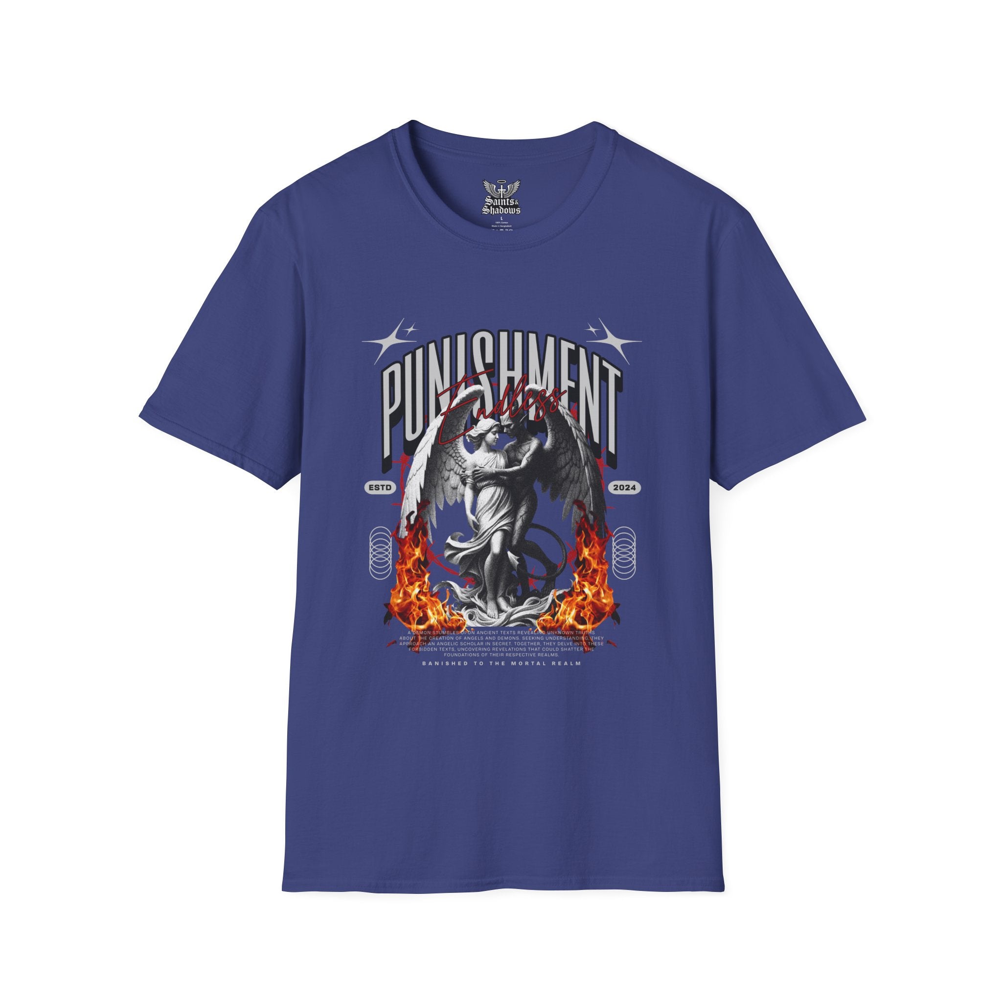 Saints and Shadows - Punishment, Angelic Artwork Unisex Softstyle T-Shirt, Casual Wear