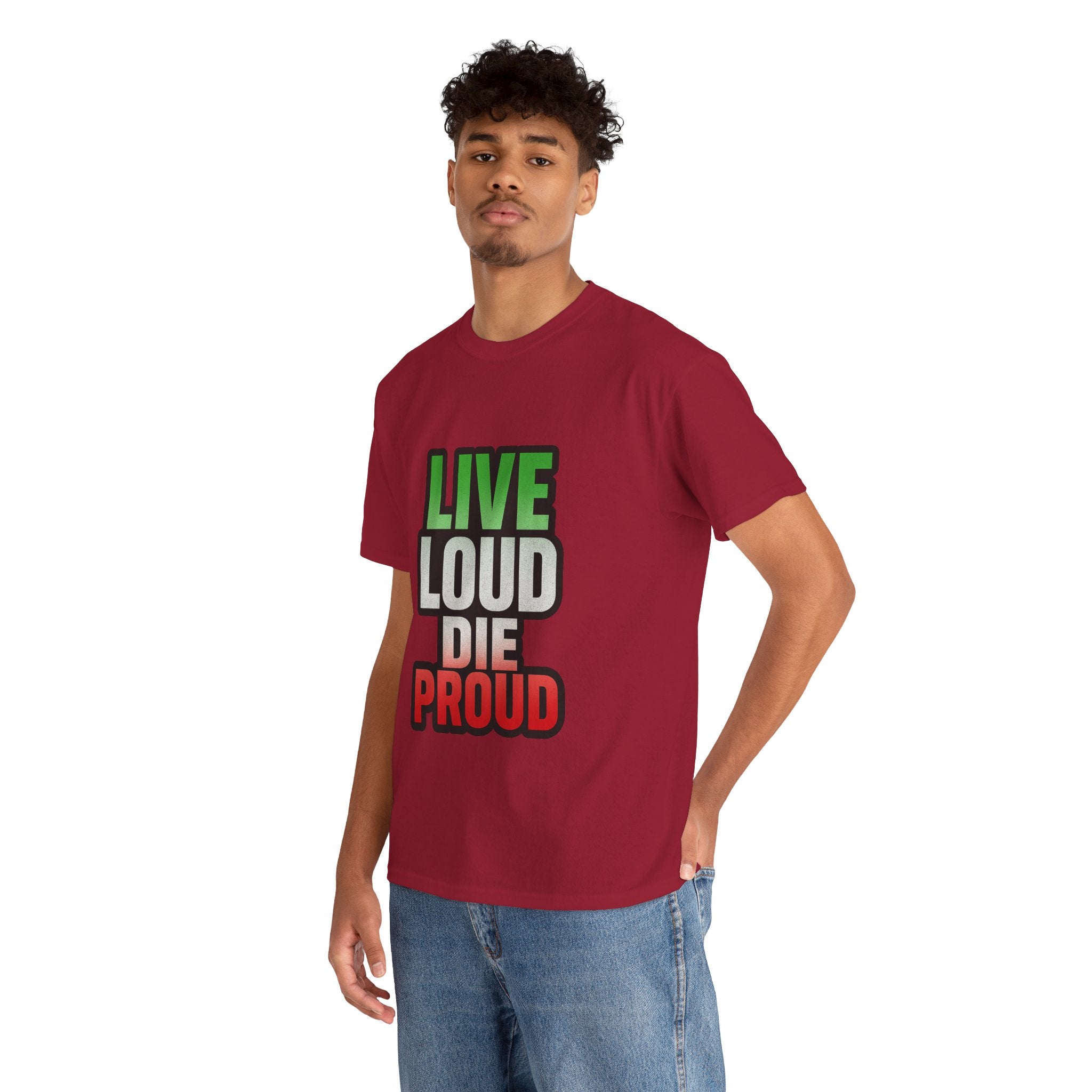 Live Loud Die Proud Italian Flag Tee