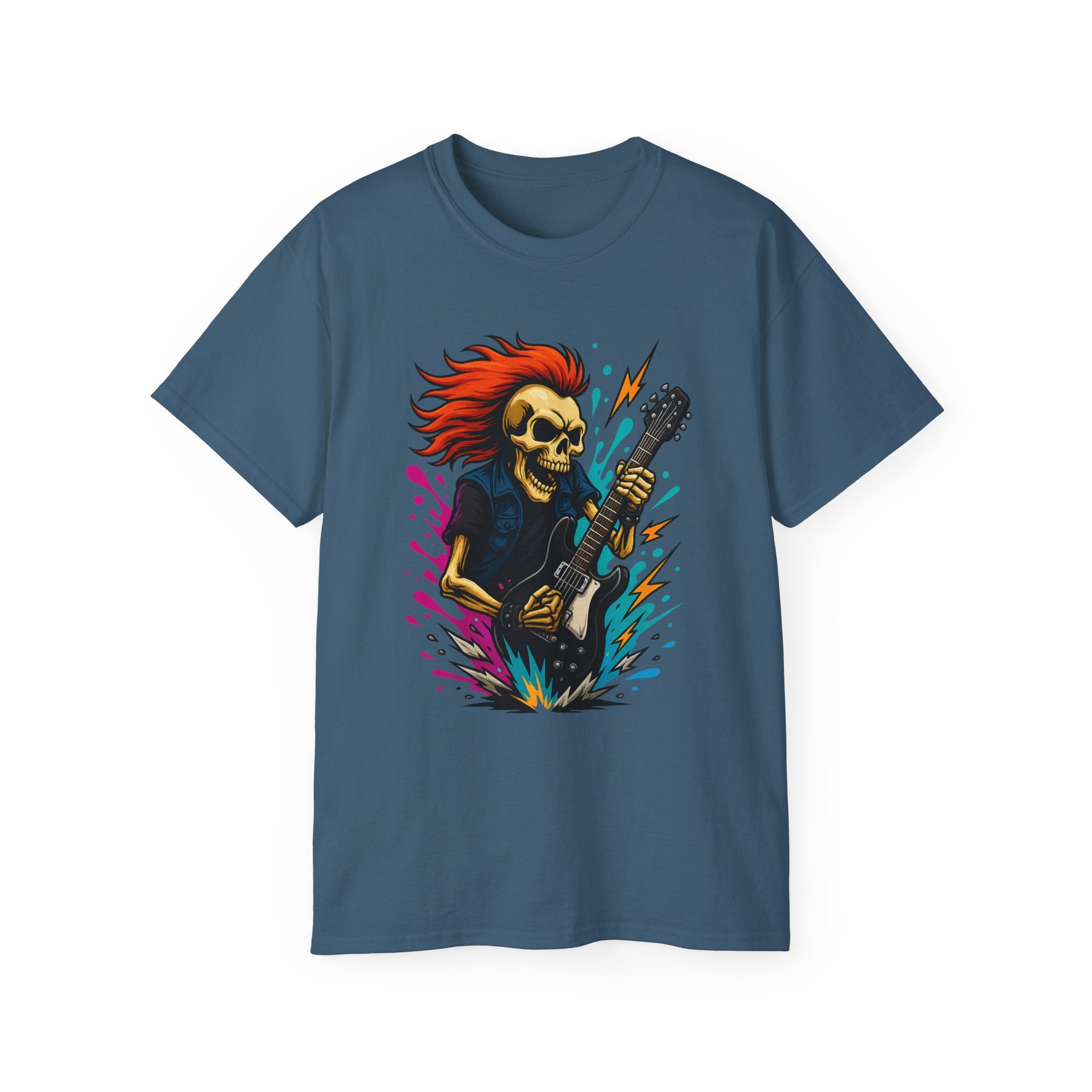 Rockin' Skull T-Shirt - Perfect for Music Lovers, Festival Gear, Halloween, Gift for Musicians, Vintage Band Tee, Casual Wear