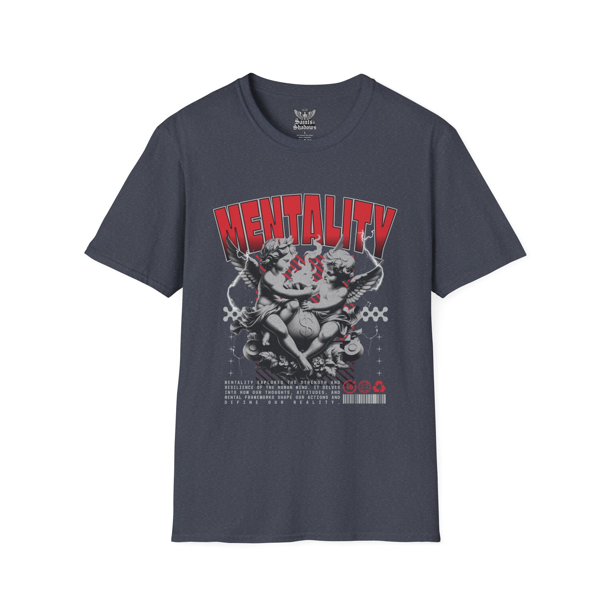Saints and Shadows - Mentaility, Angelic Artwork Unisex Softstyle T-Shirt, Casual Wear