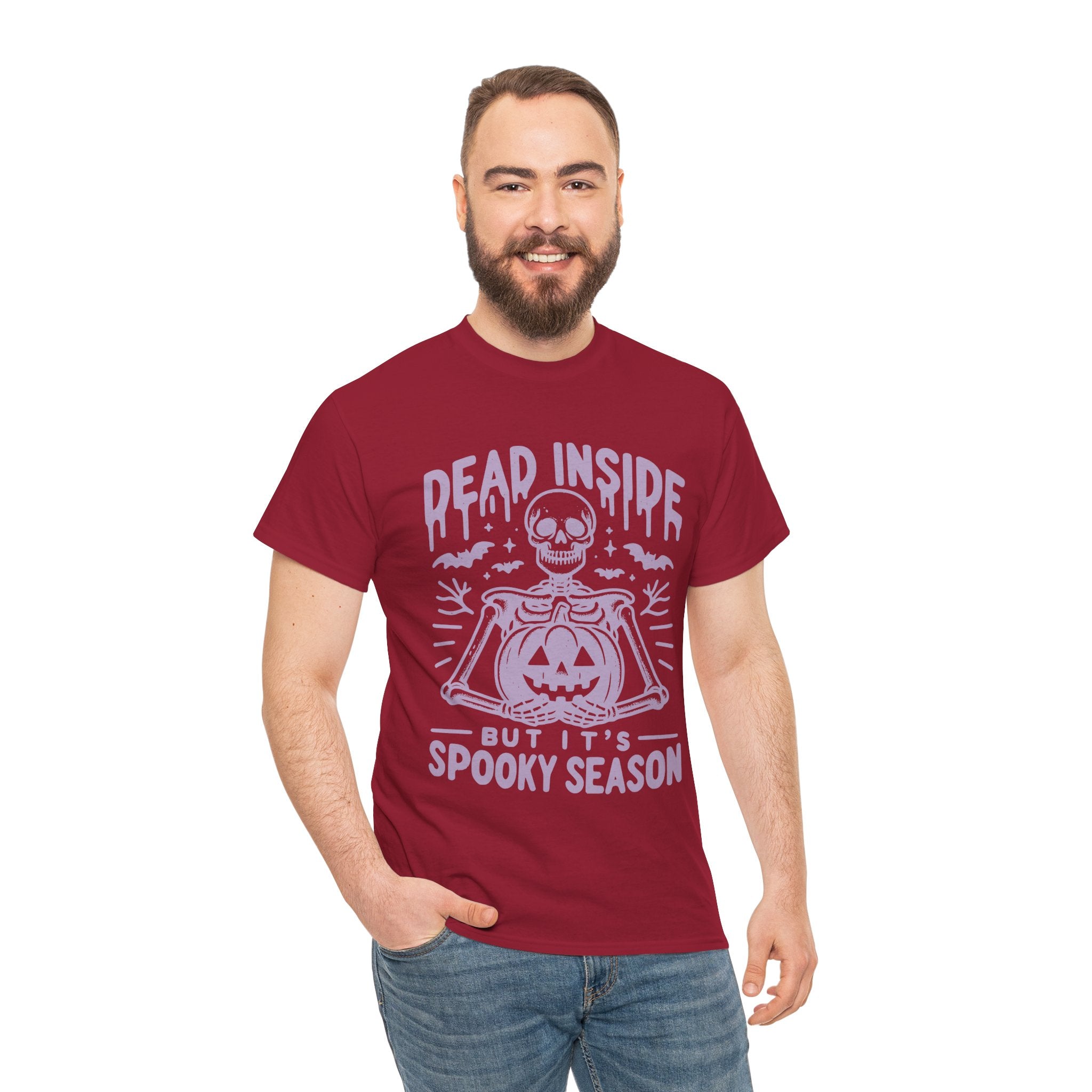 Spooky Season Dead Inside Unisex Tee, Halloween Shirt, Graphic Tee, Fall Apparel, Ghostly Vibes, Comfy Everyday Wear