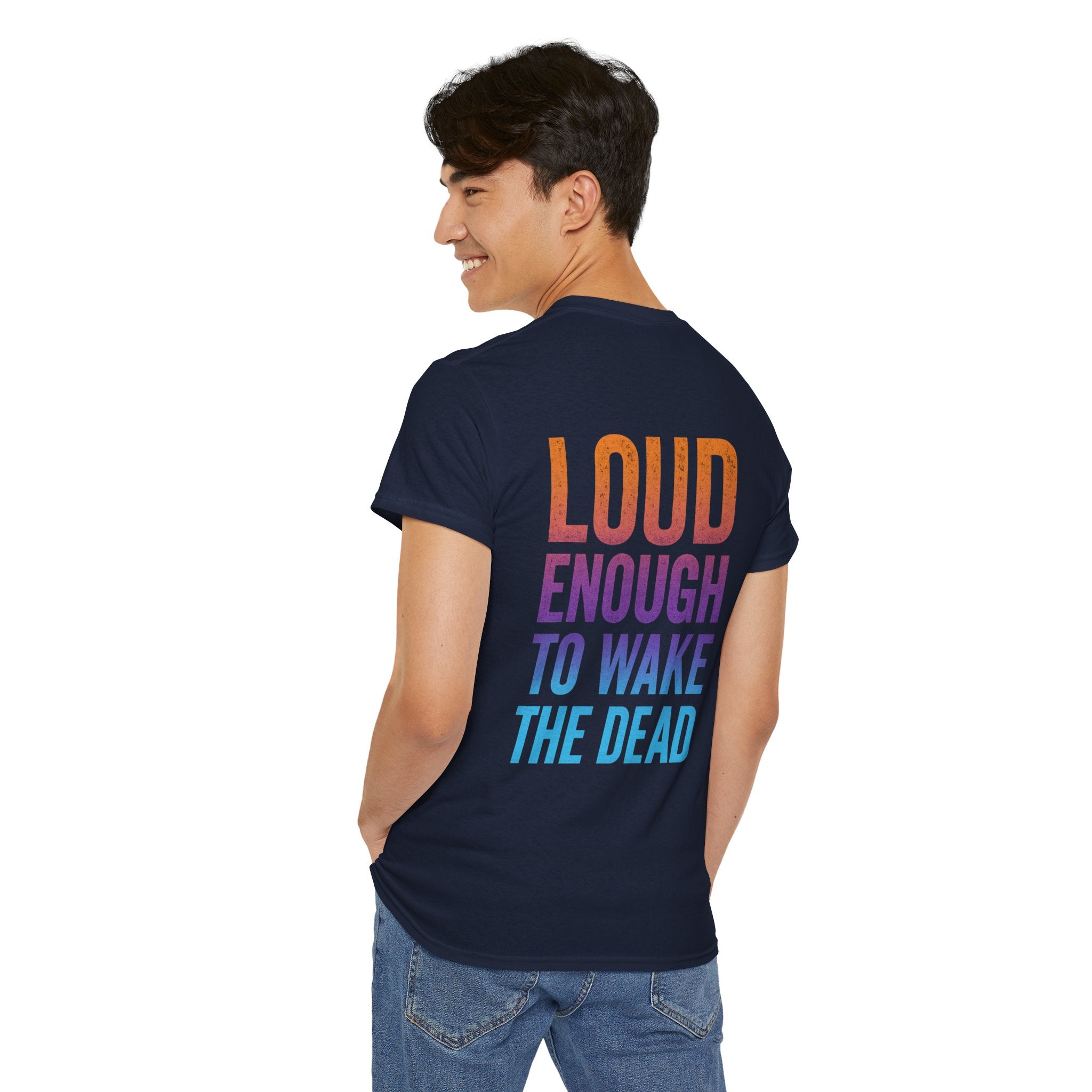 Bone Jams Rockin’ Skeleton, Tee | Loud Enough to Wake the Dead | Unisex Cotton Shirt for Music Lovers, Concerts, Halloween, Gifts