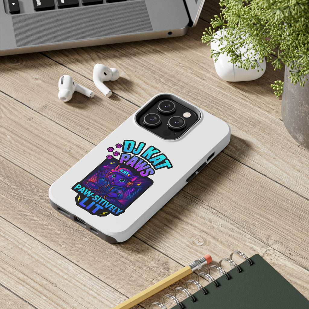 DJ KAT PAWS - Paw-sitively LIT | Tough Phone Cases - Unique Gift for Cat Lovers, Funny Phone Accessory, Music Lover's Case, Pet Owner Present