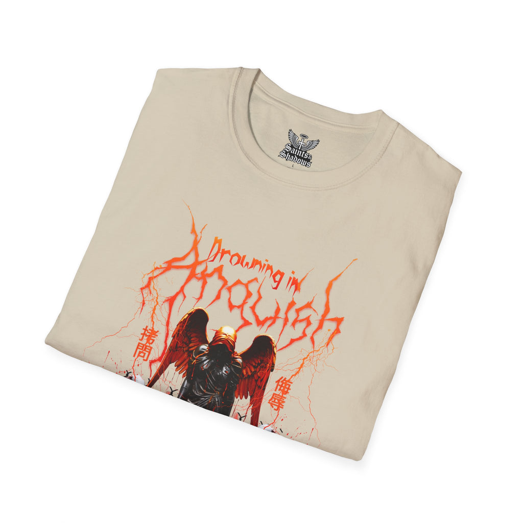Saints and Shadows -Drowning In Anguish, Angelic Artwork Unisex Softstyle T-Shirt, Casual Wear