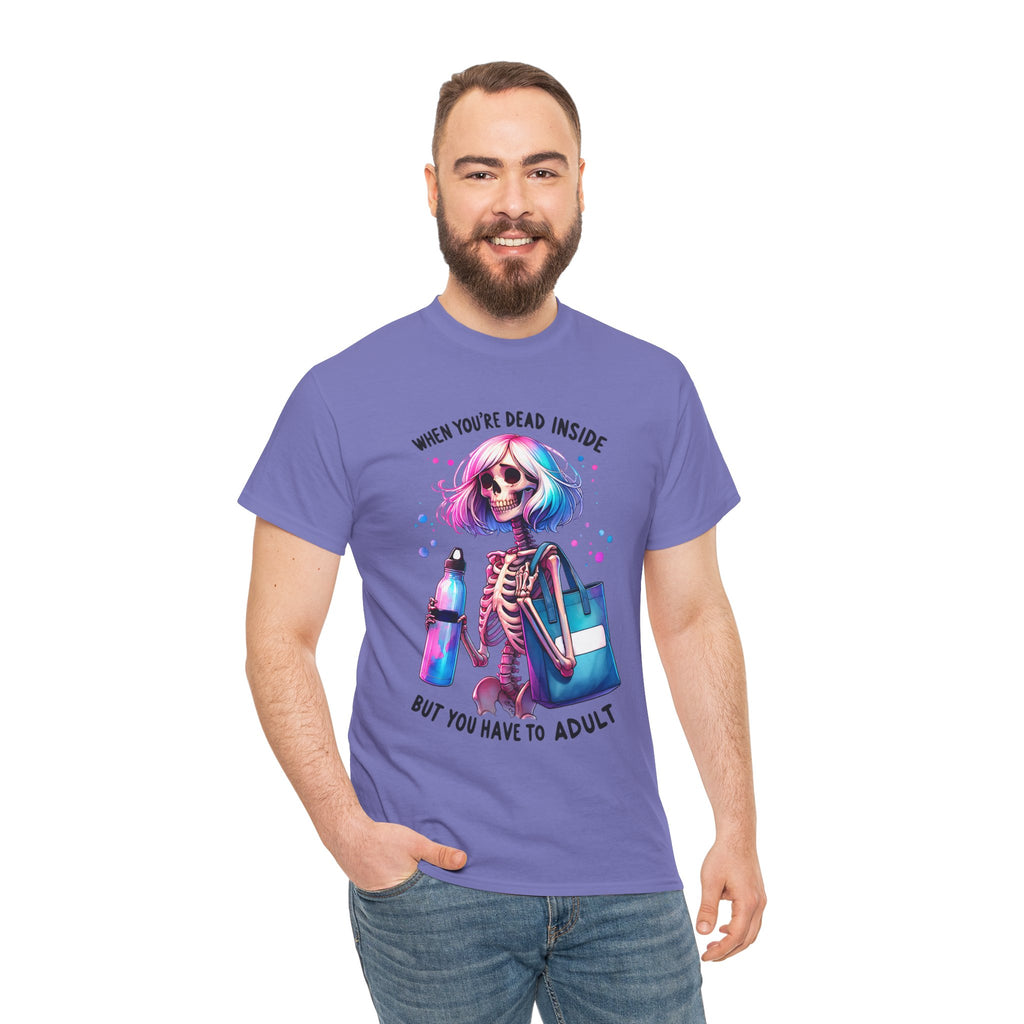 When you're dead onside, Whimsical Skeleton Tee, Funny Graphic Shirt, Perfect for Halloween, Unique Gift Idea, Casual Wear, Everyday Humor