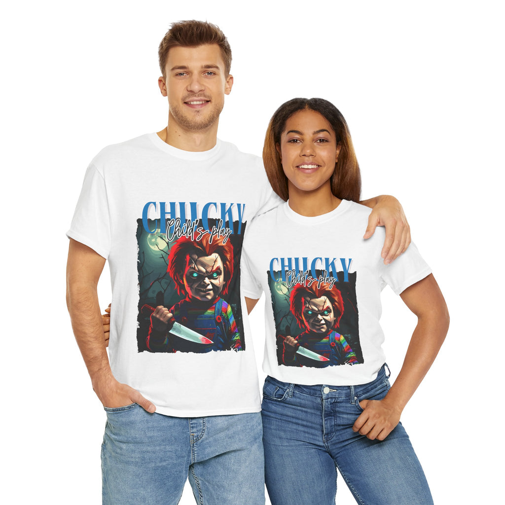 Chucky Horror Graphic Tee, Unisex Cotton Shirt, Halloween Costume, Horror Movie Gift, Spooky T-Shirt, Horror Fan Apparel