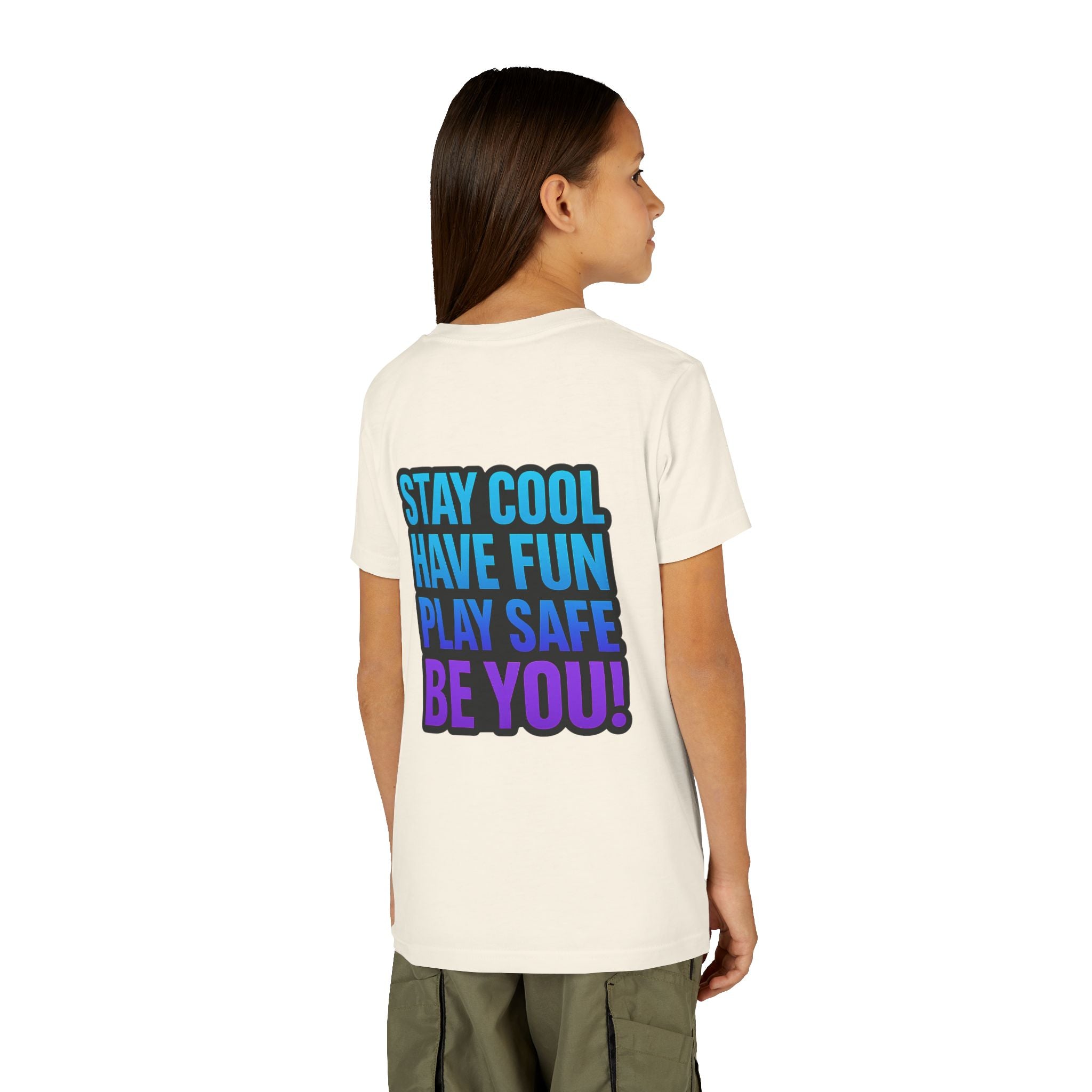 DJ KAT PAWS Paw-sitively Shredding, Skateboarding Youth Tee | Fun Summer Shirt, Motivational Kids T-Shirt, Birthday Gift for Boys & Girls