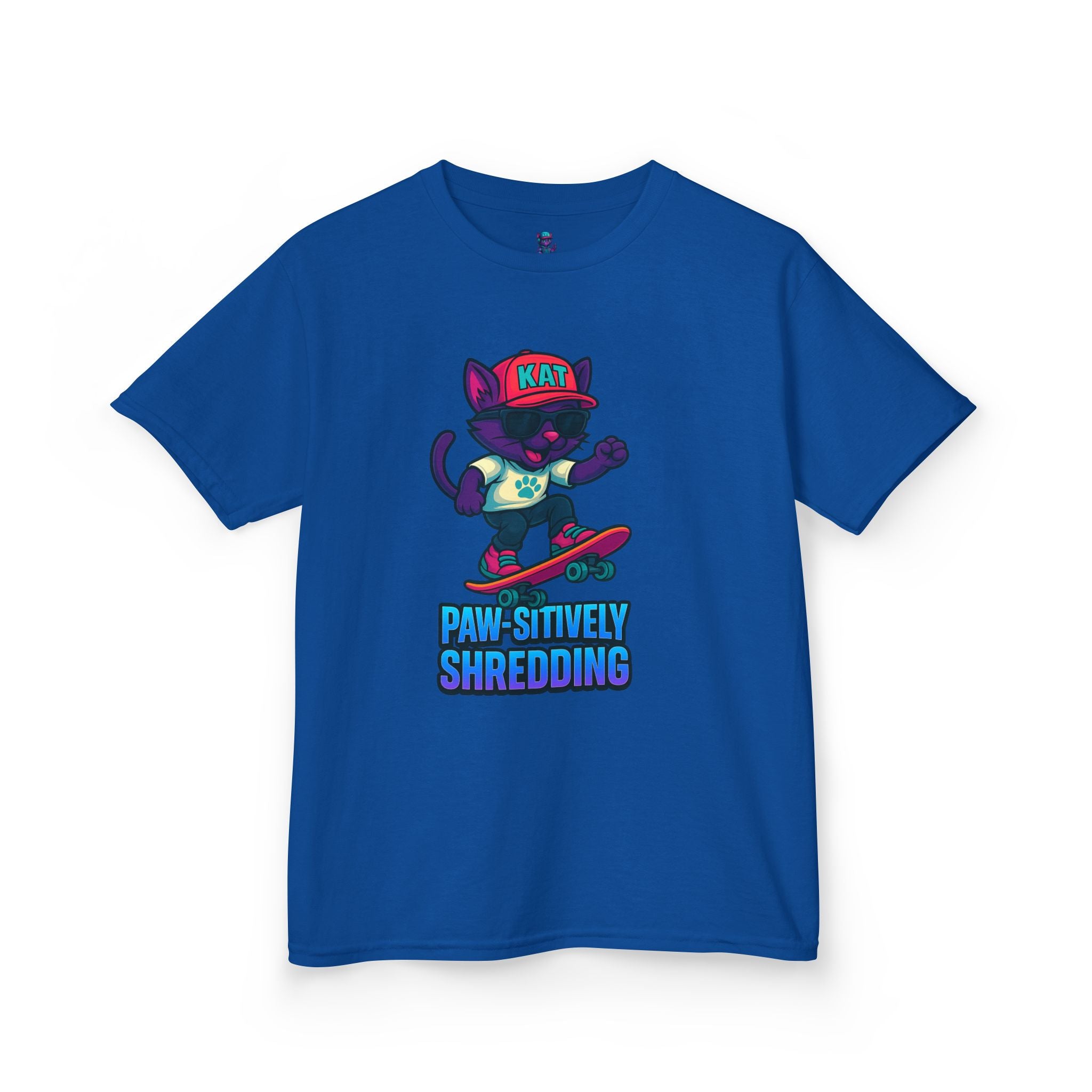 DJ KAT PAWS - Fun Skater Cat Design, Youth Summer T-Shirt, Cool Kids Apparel, Birthday Gift, Trendy Casual Wear