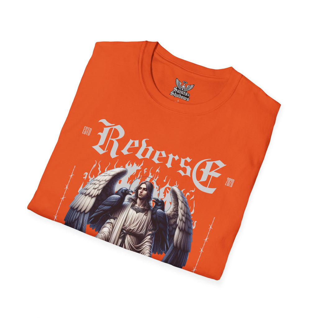 Saints and Shadows - Reverse Centuria, Angelic Artwork Unisex Softstyle T-Shirt, Casual Wear