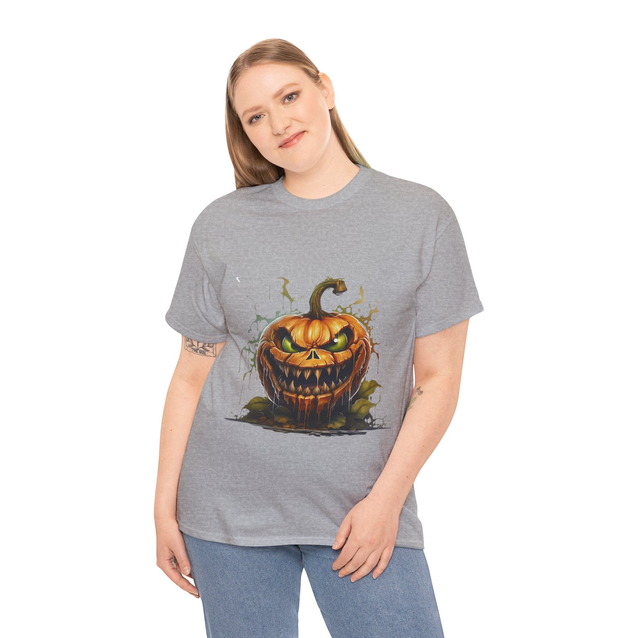 Spooky Pumpkin, Horror Graphic Tee, Unisex Cotton Shirt, Halloween Costume, Horror Movie Gift, Spooky T-Shirt, Horror Fan Apparel