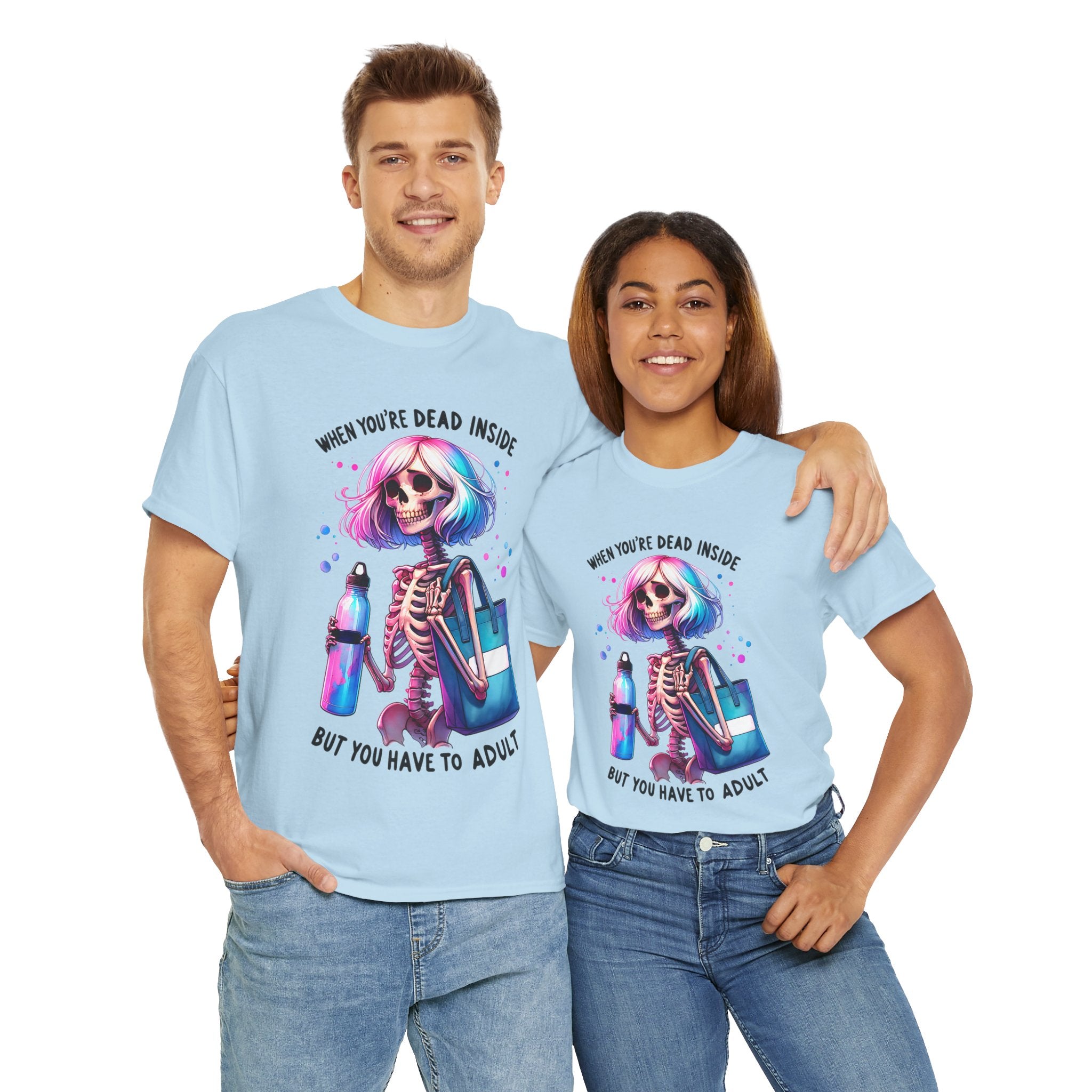 When you're dead onside, Whimsical Skeleton Tee, Funny Graphic Shirt, Perfect for Halloween, Unique Gift Idea, Casual Wear, Everyday Humor