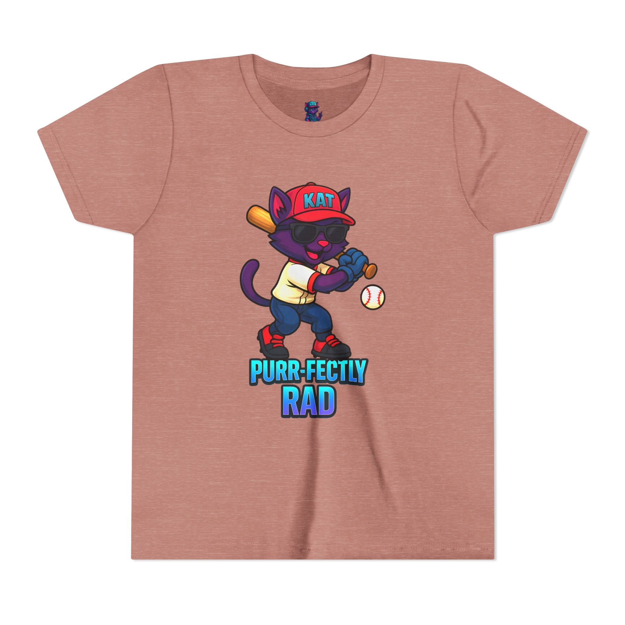 DJ KAT PAWS – Purr-fectly Rad Baseball Youth Tee | Fun Kids Graphic Shirt, Cool Cat Design, Perfect for Birthdays, Playdates & Sports Events