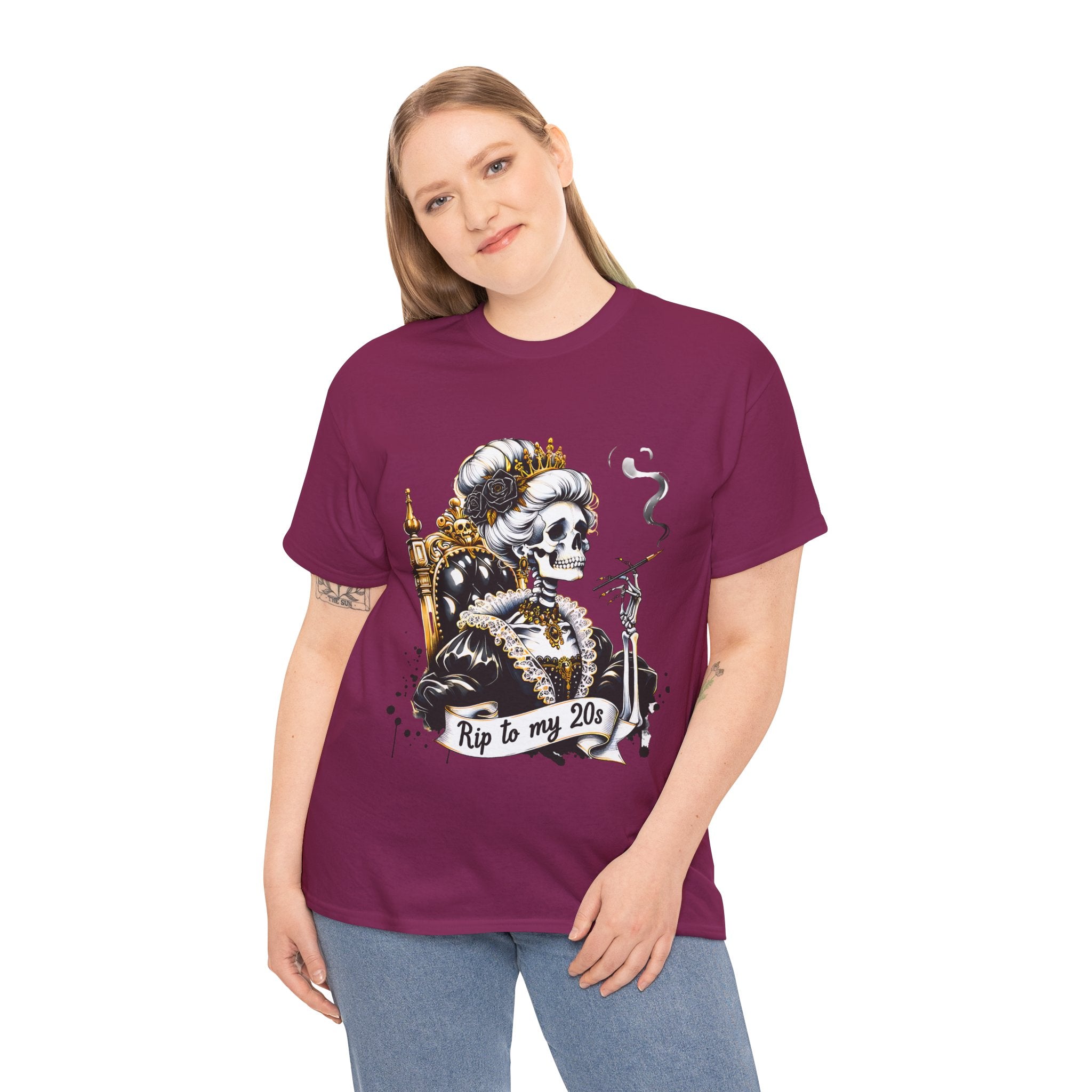 Rip to my 20s Tee, Heavy, Unisex Graphic Shirt, Birthday Gift, Casual Wear, Vintage Style, Floral Design T-shirt
