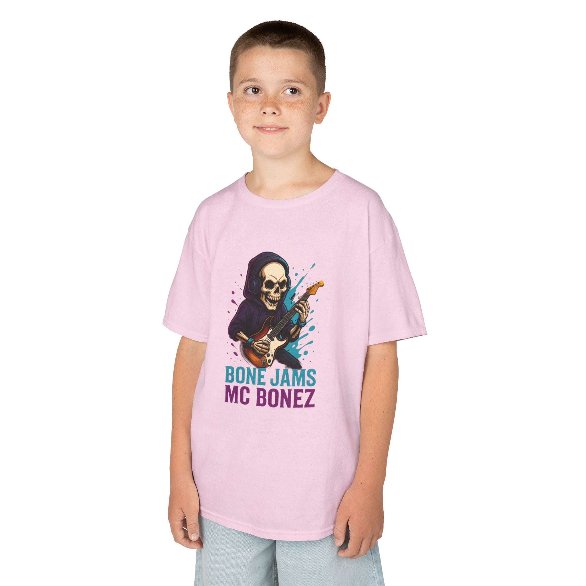 Bone Jams MC Bonez, Kids Tee | Guitar Edition | Cool Graphic Tee, Music Fan Shirt, Unique Gift for Young Musicians