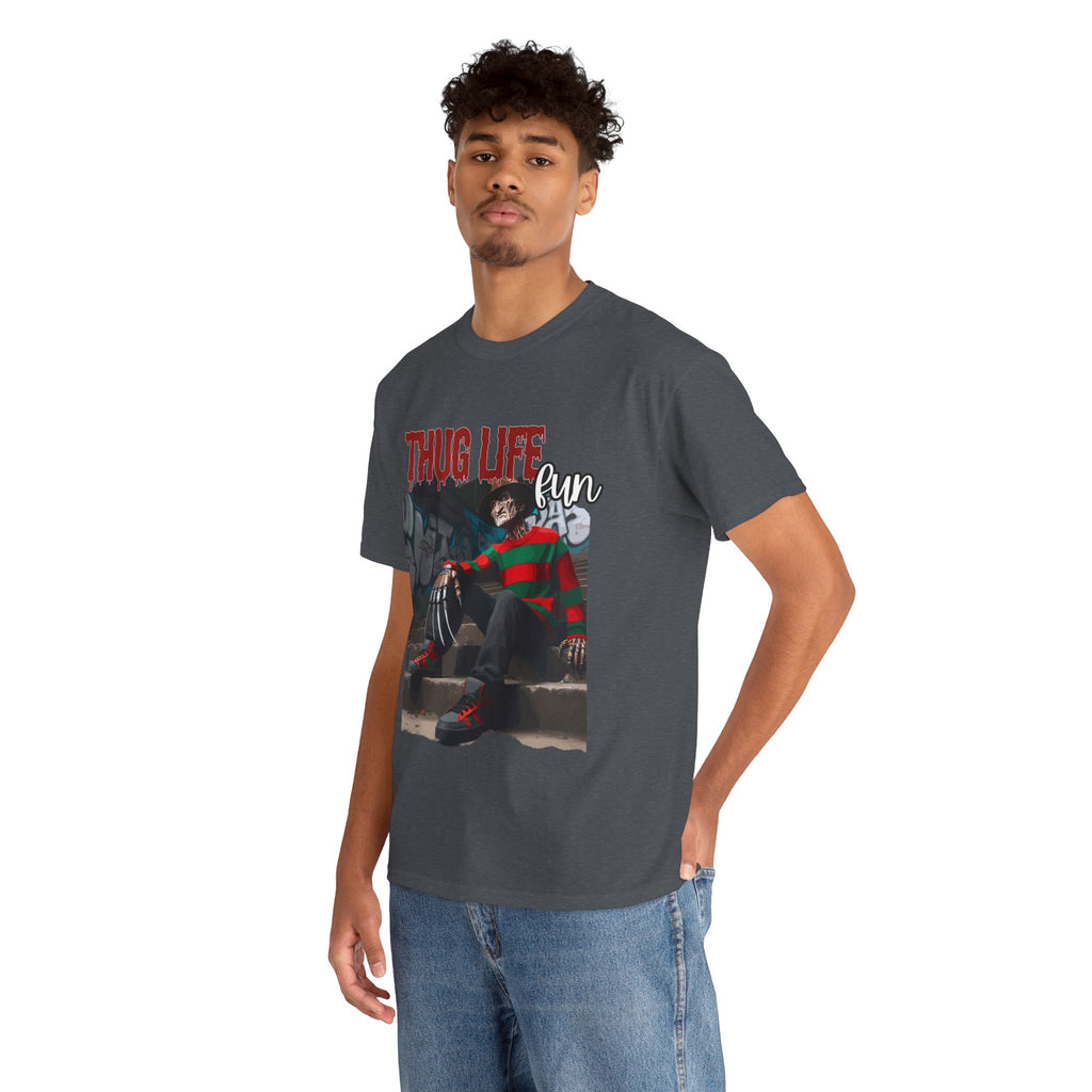 Freddie Kruger, Thug Life Tee - Horror Graphic Tee, Unisex Cotton Shirt, Halloween Costume, Horror Movie Gift