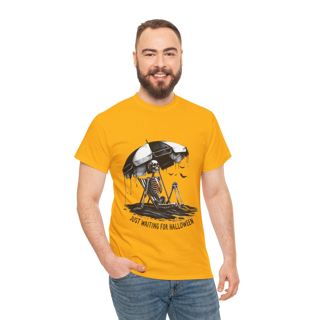 Just Waiting for Halloween, Heavy, Unisex Graphic Shirt, Birthday Gift, Casual Wear, Vintage Style, Floral Design T-shirt