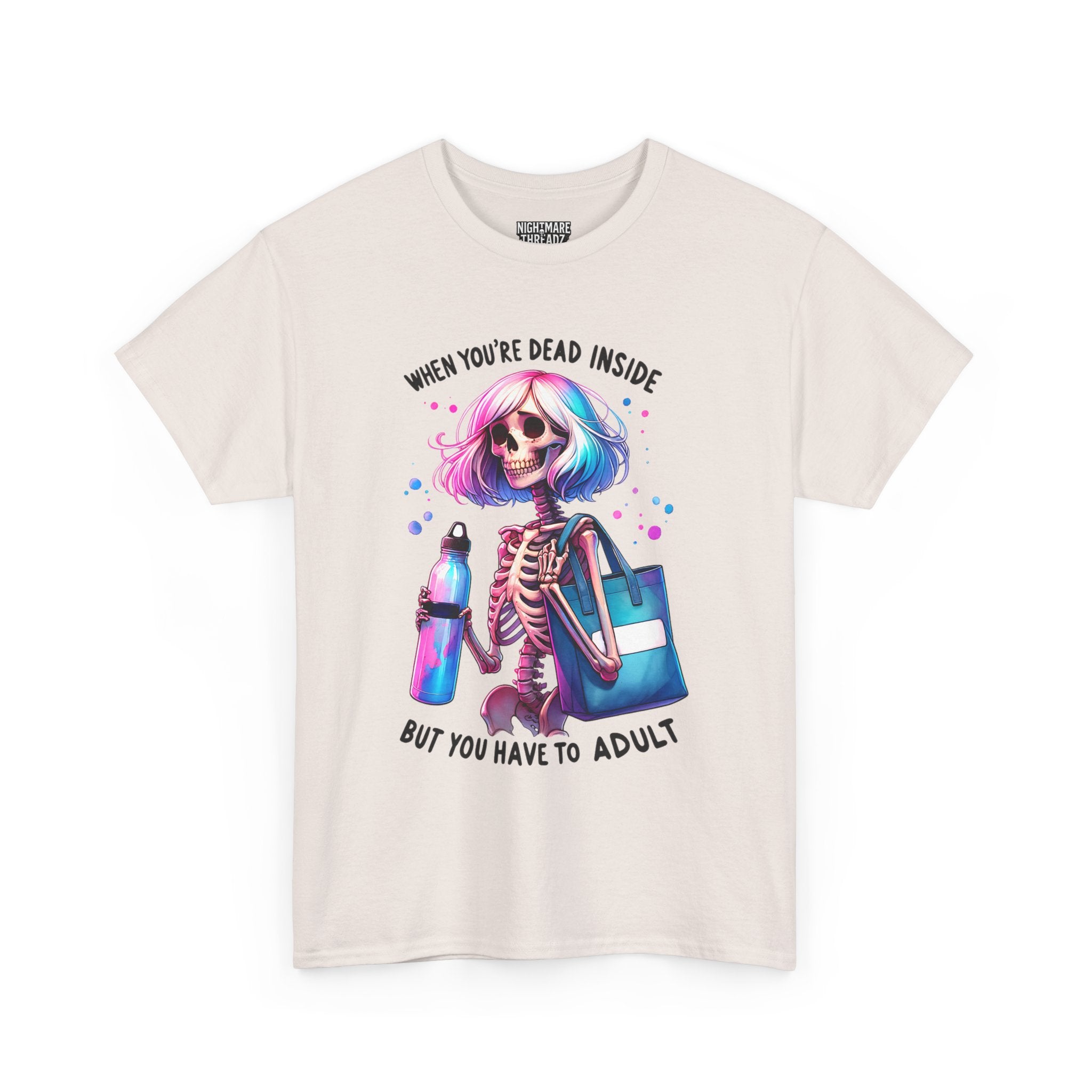 When you're dead onside, Whimsical Skeleton Tee, Funny Graphic Shirt, Perfect for Halloween, Unique Gift Idea, Casual Wear, Everyday Humor