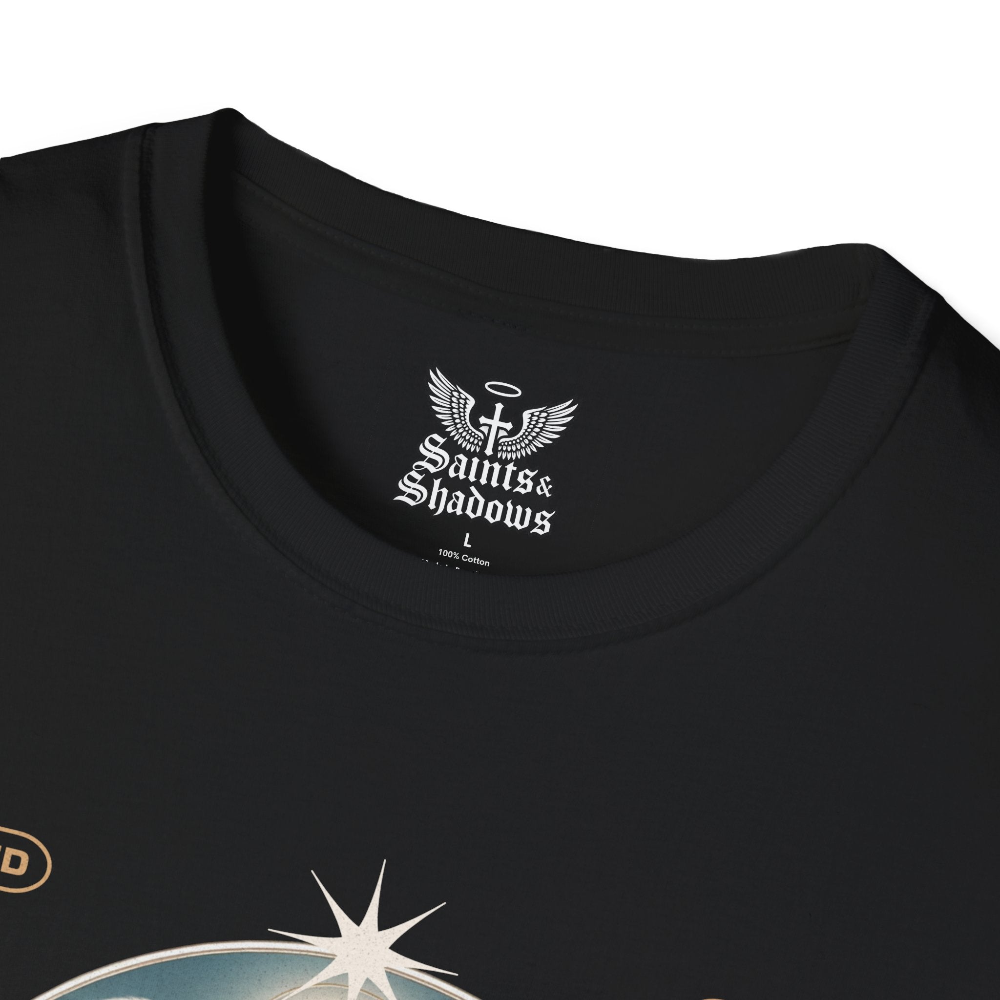 Saints and Shadows - Reflection, Angelic Artwork Unisex Softstyle T-Shirt, Casual Wear