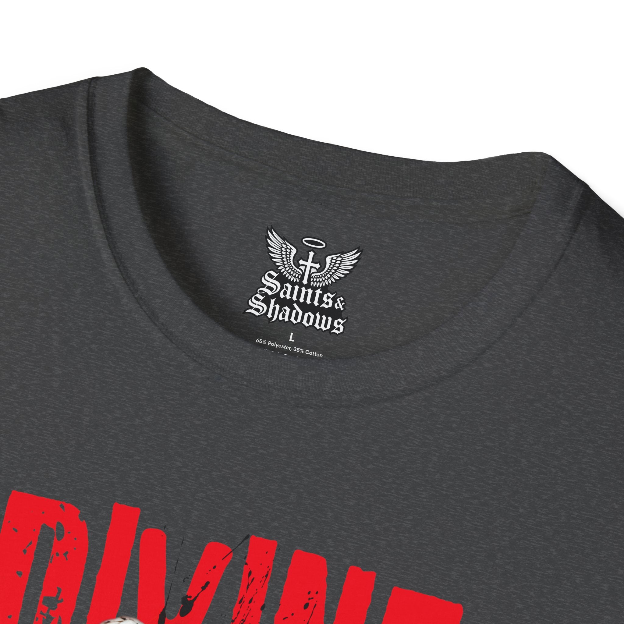 Saints and Shadows - Divine Death, Angelic Artwork Unisex Softstyle T-Shirt, Casual Wear