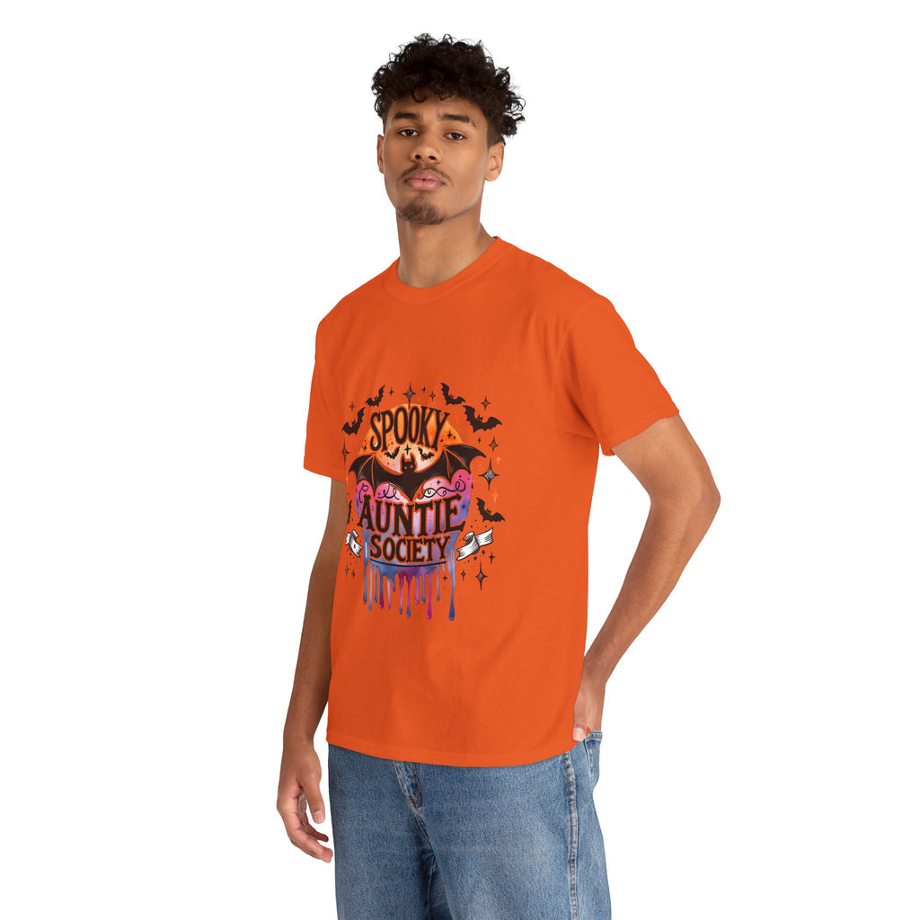 Spooky Auntie Society Tee, Ghost Lovers T-Shirt, Halloween Costume Shirt, Unisex Graphic Tee, Fun Family Gathering Apparel