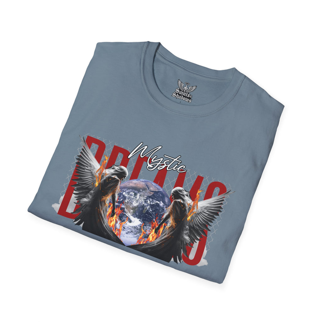 Saints and Shadows - Mystic Wings, Angelic Artwork Unisex Softstyle T-Shirt, Casual Wear